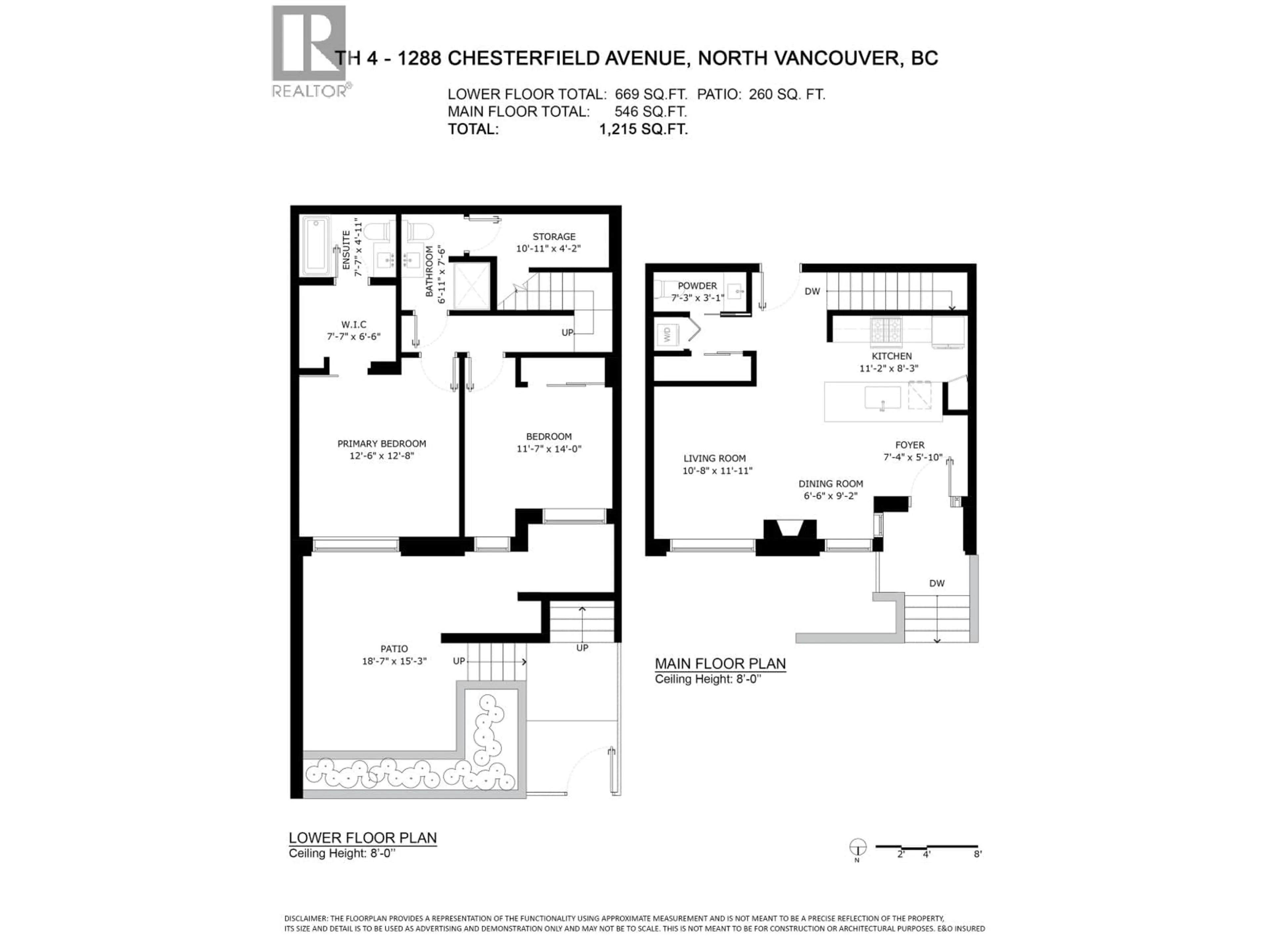 Floor plan for TH4 - 1288 CHESTERFIELD AVENUE, North Vancouver British Columbia V7M0B1