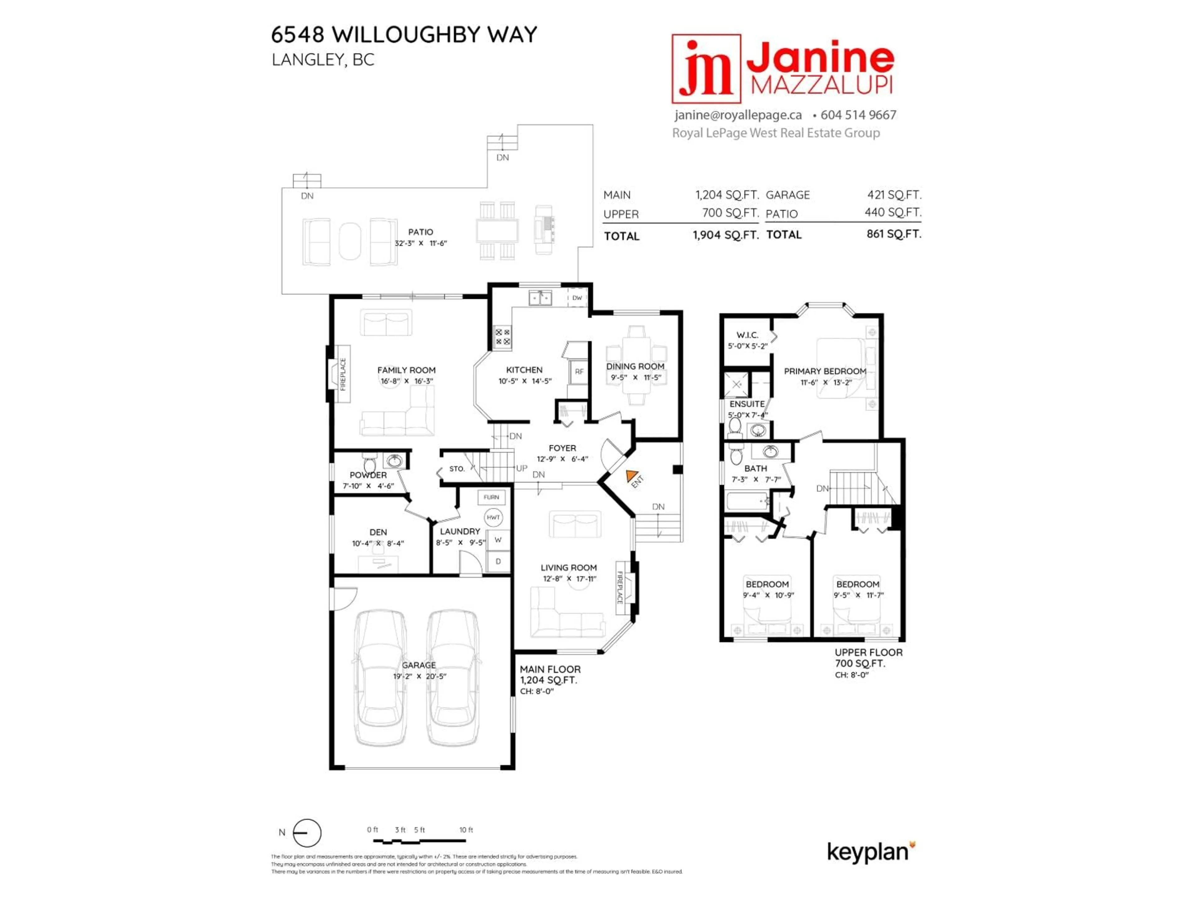 Floor plan for 6548 WILLOUGHBY WAY, Langley British Columbia V2Y1K4