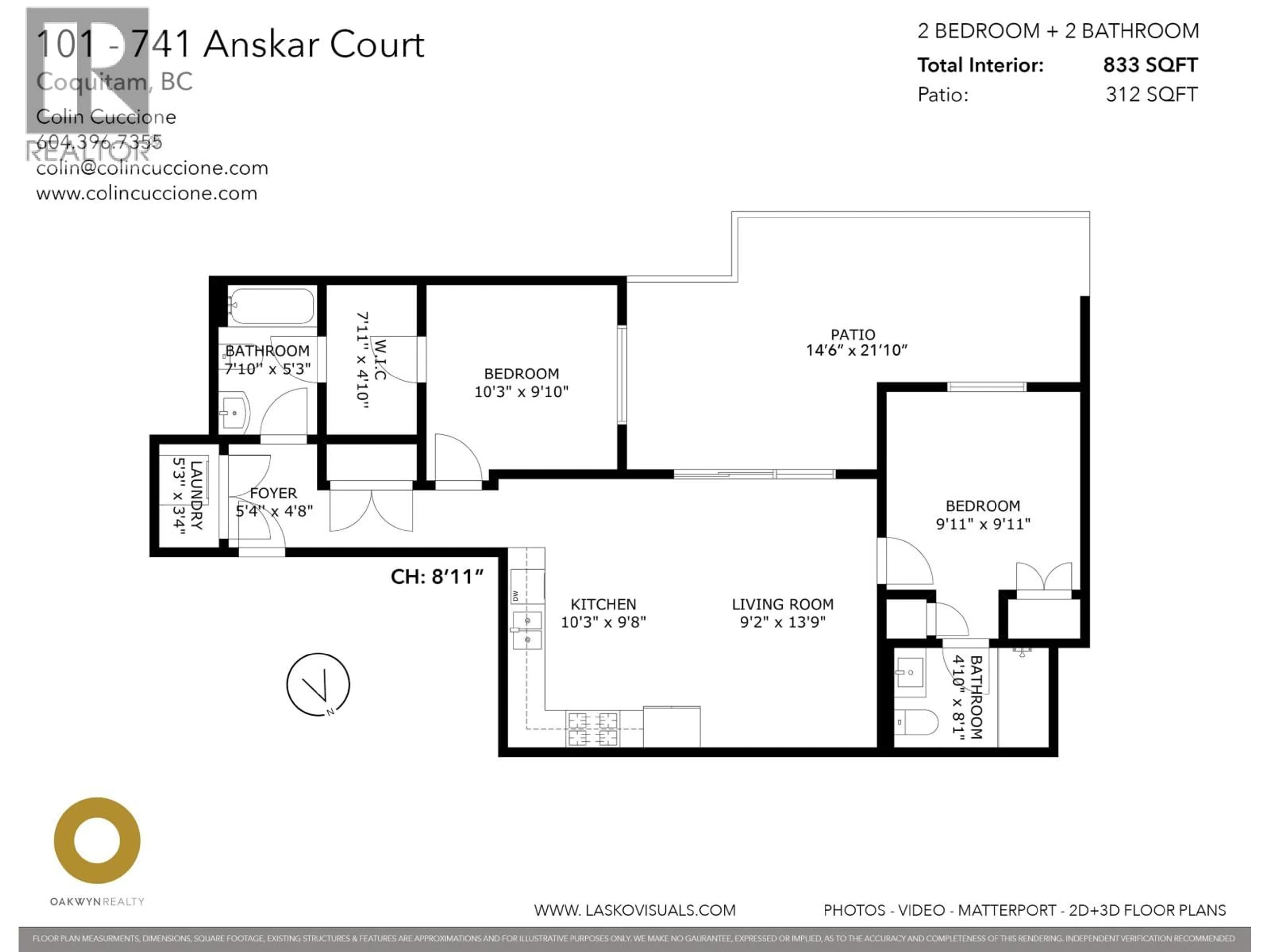 Floor plan for 101 - 741 ANSKAR COURT, Coquitlam British Columbia V3J0N3