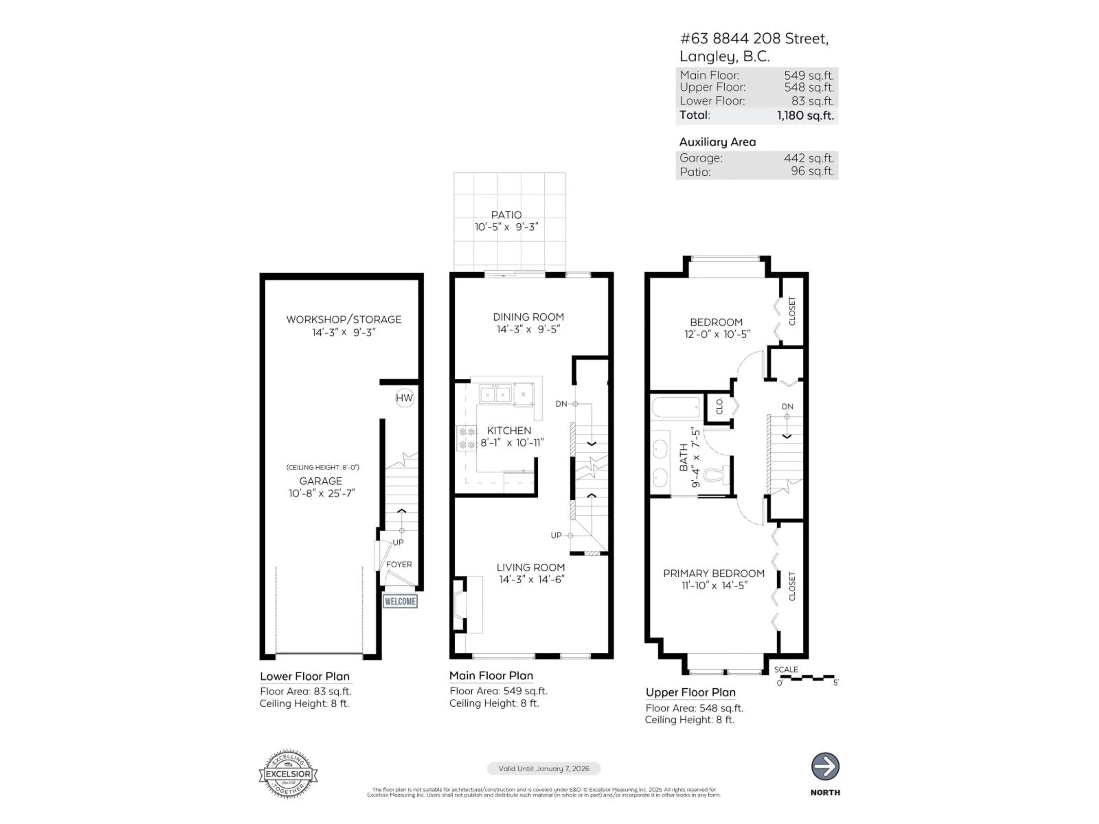 Floor plan for 63 - 8844 208 STREET, Langley British Columbia V1M3X7