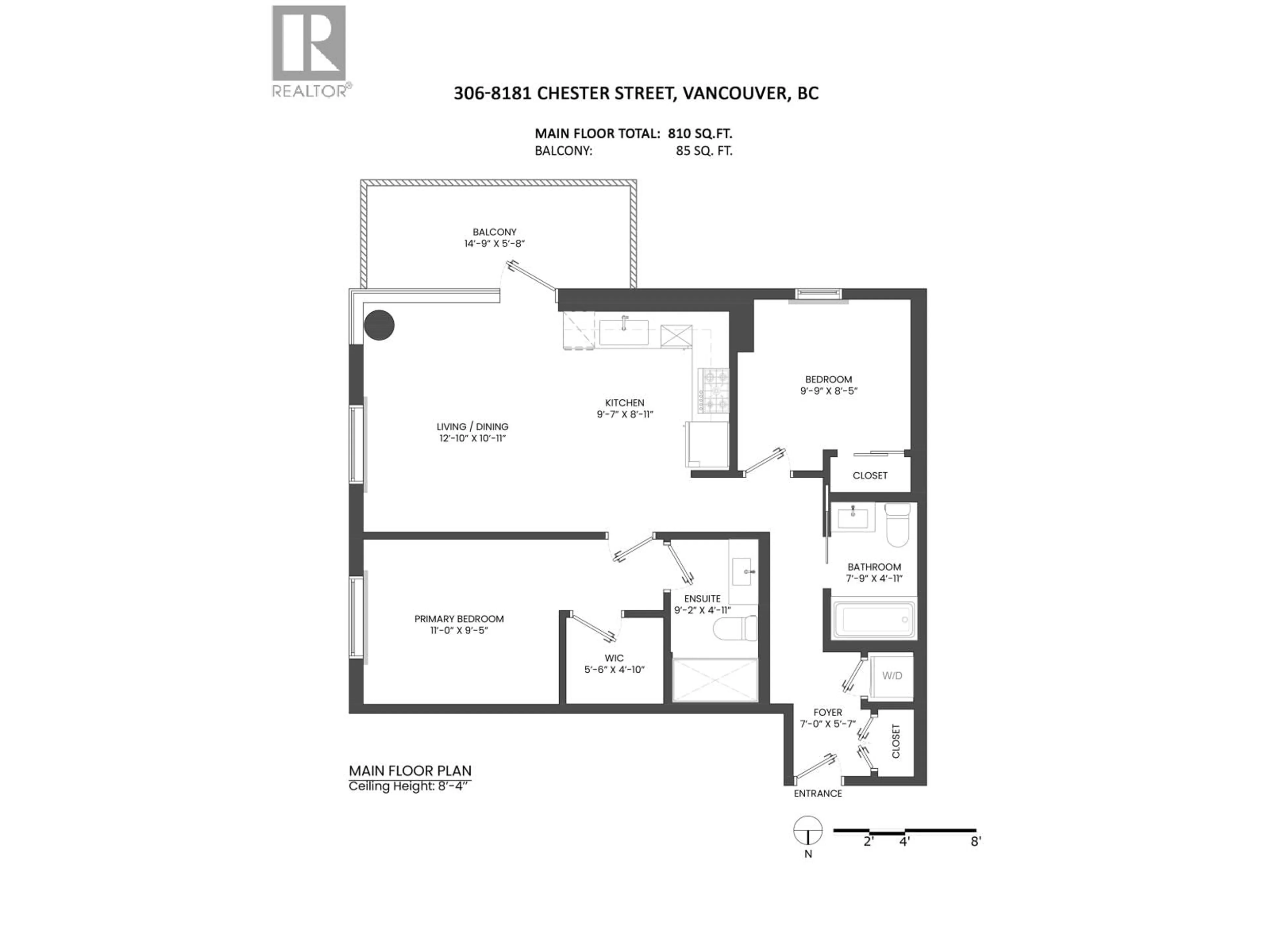 Floor plan for 306 - 8181 CHESTER STREET, Vancouver British Columbia V5X0J9