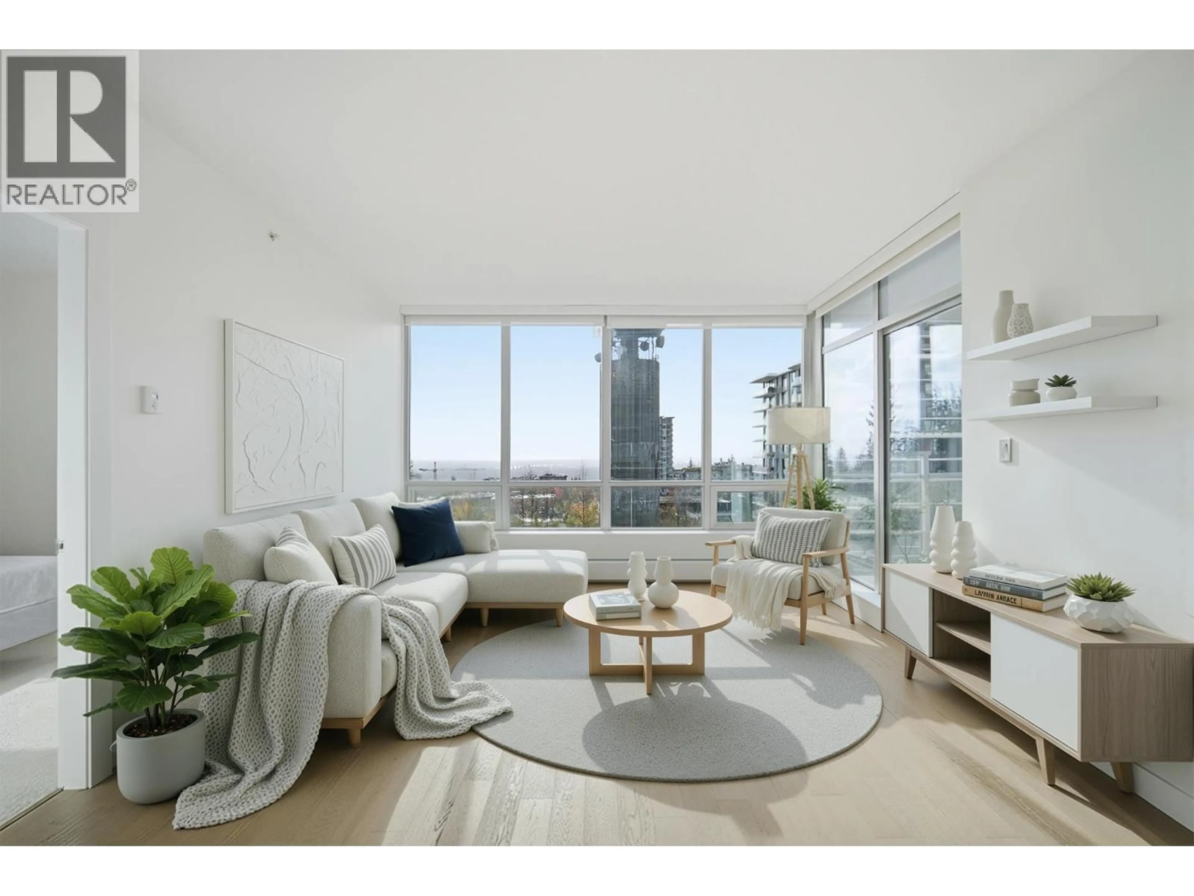 Living room with furniture, unknown for 1103 - 9060 UNIVERSITY CRESCENT, Burnaby British Columbia V5A0E1