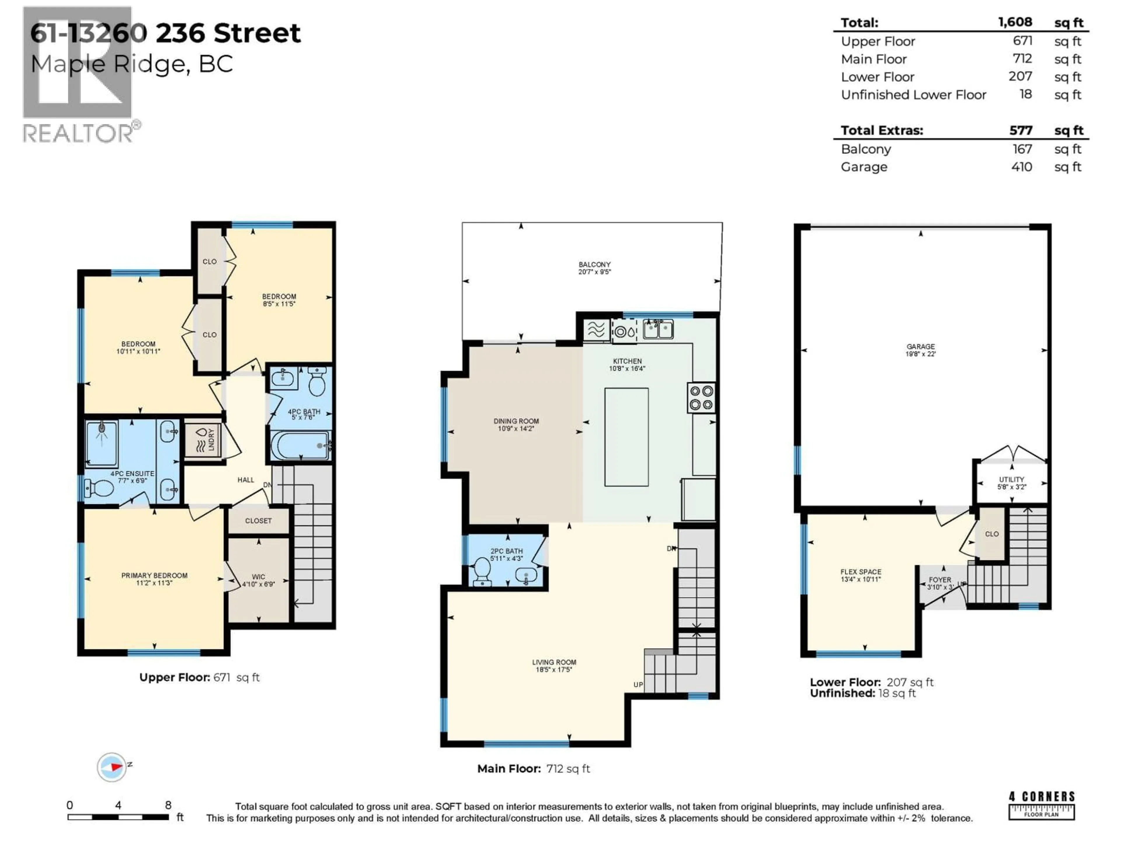 Floor plan for 61 - 13260 236 STREET, Maple Ridge British Columbia V4R0G6