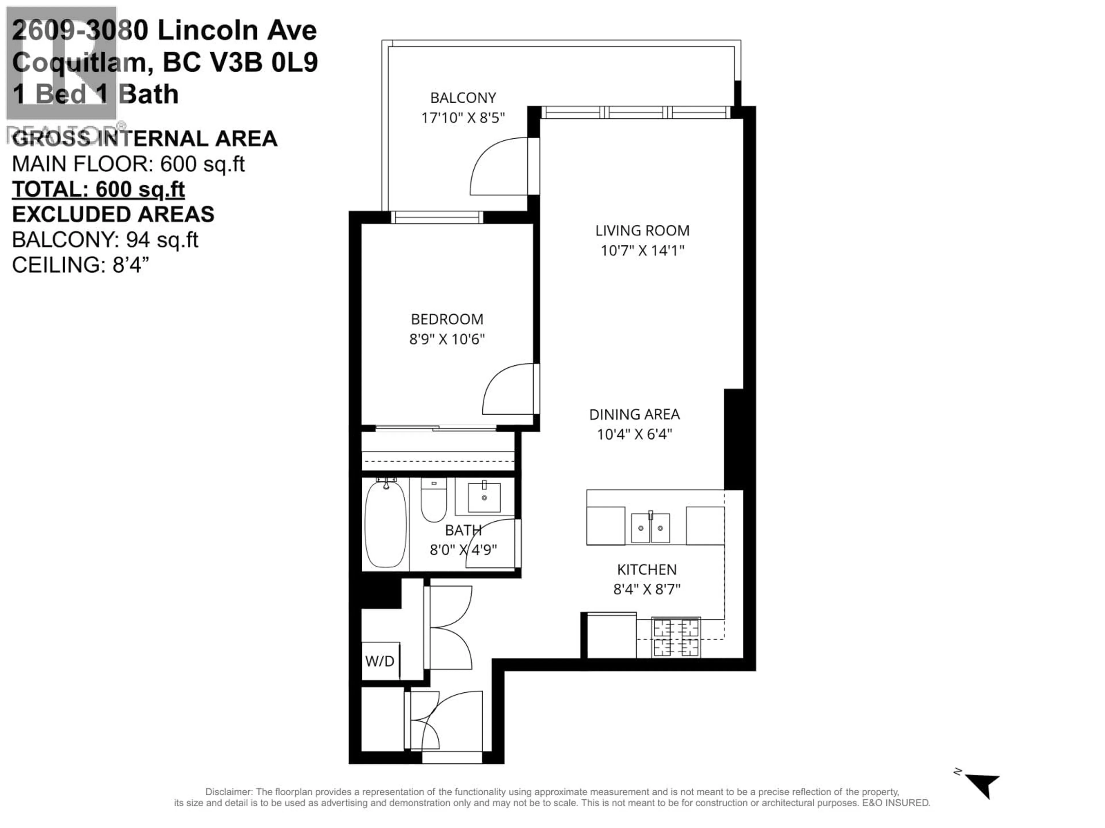 Floor plan for 2609 - 3080 LINCOLN AVENUE, Coquitlam British Columbia V3B0L9