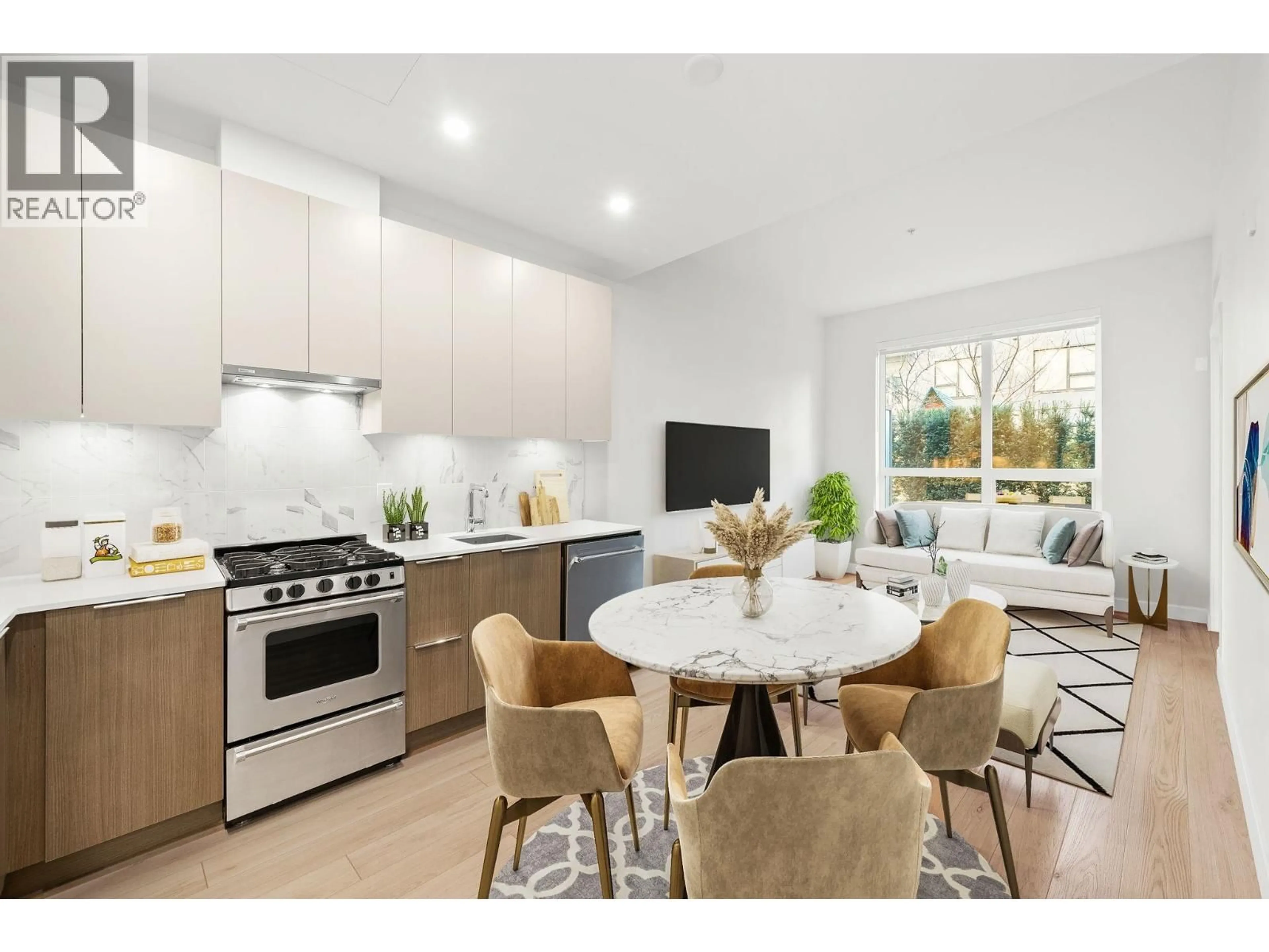 Open concept kitchen, ceramic/tile floor for 101 - 648 LEA AVENUE, Coquitlam British Columbia V3J0P1