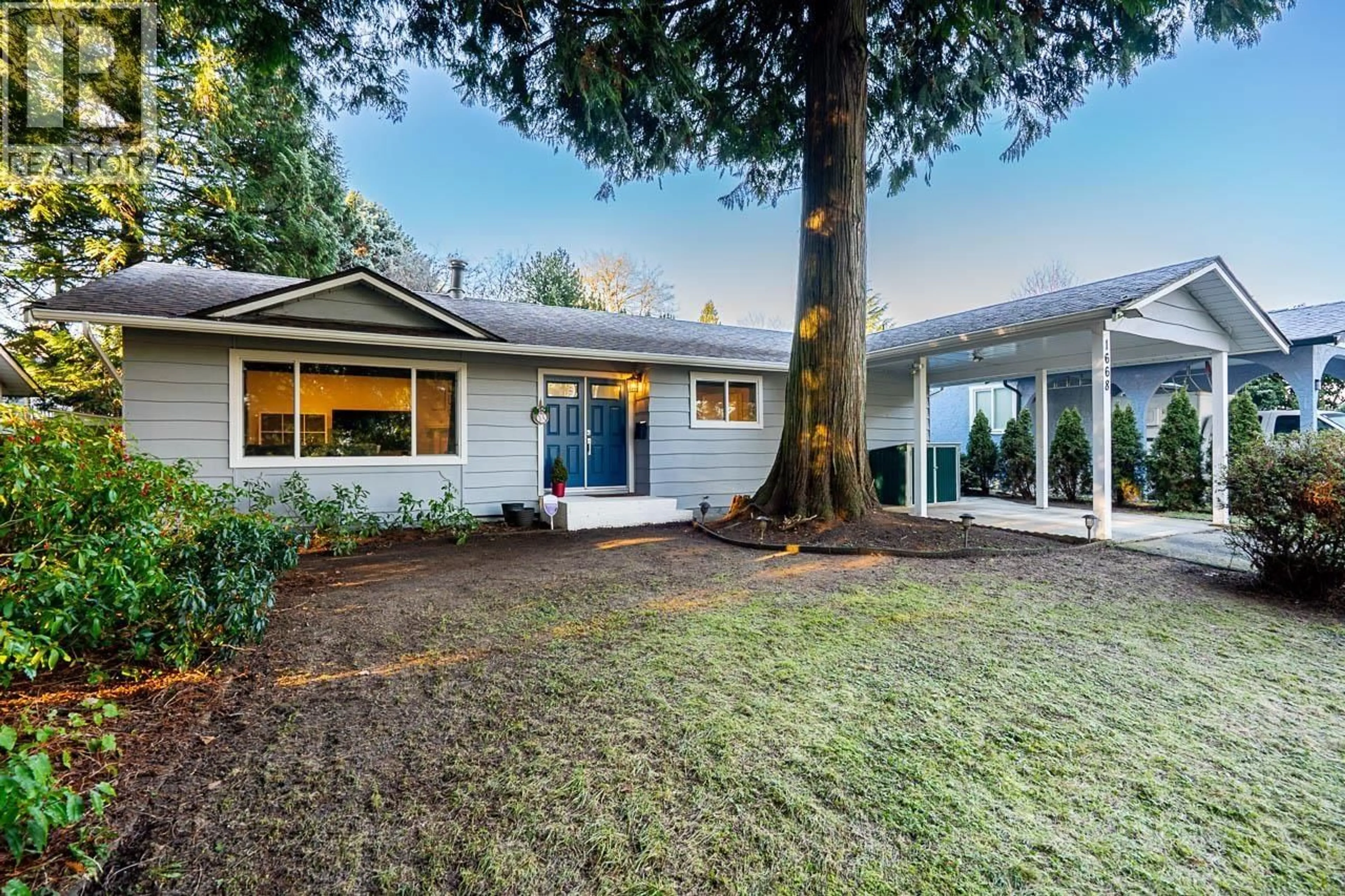 Home with vinyl exterior material, street for 1668 CONNAUGHT DRIVE, Port Coquitlam British Columbia V3C4G8