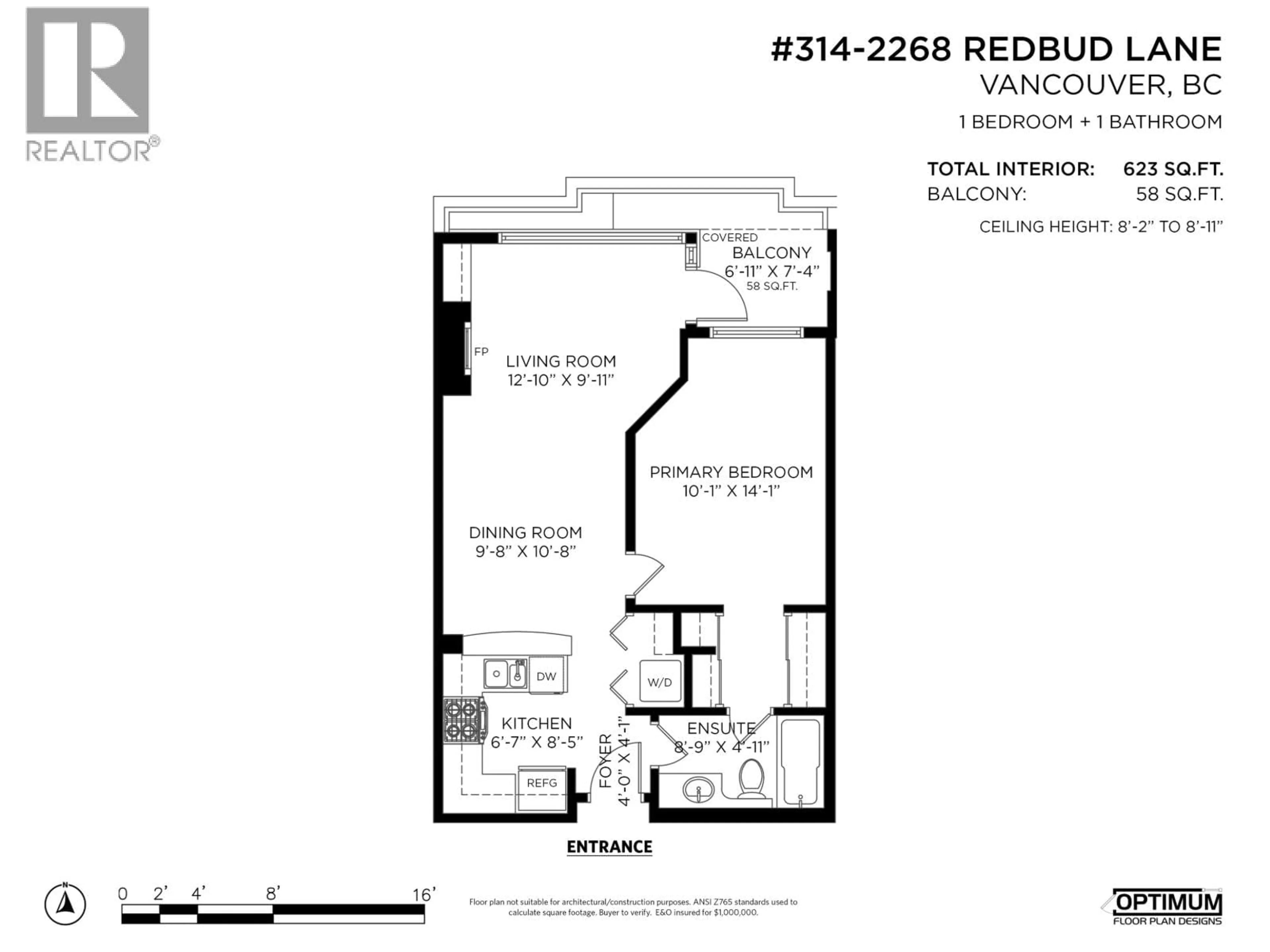 Floor plan for 314 - 2268 REDBUD LANE, Vancouver British Columbia V6K4S6