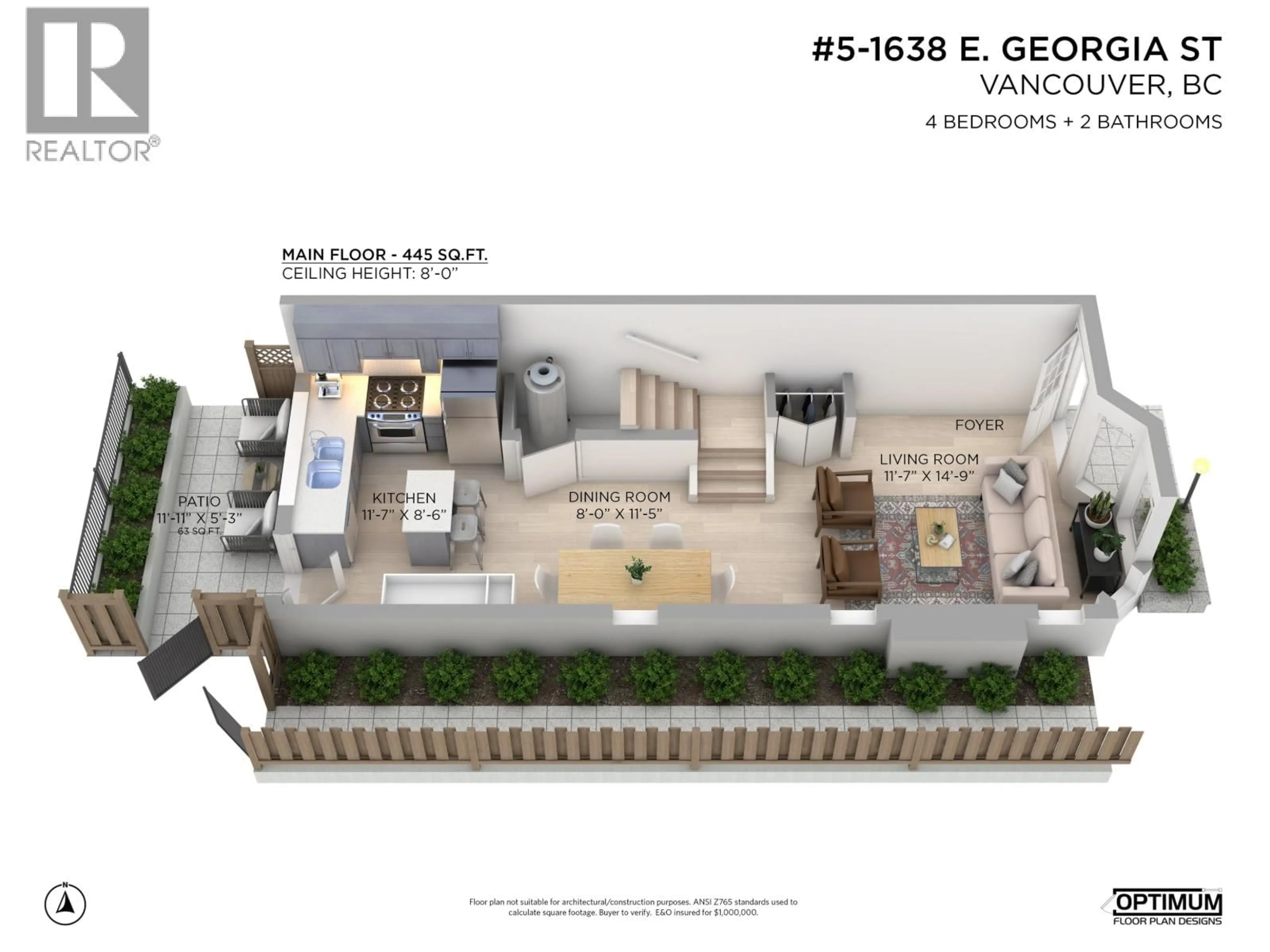 Floor plan for 5 - 1638 GEORGIA STREET, Vancouver British Columbia V5L2B2