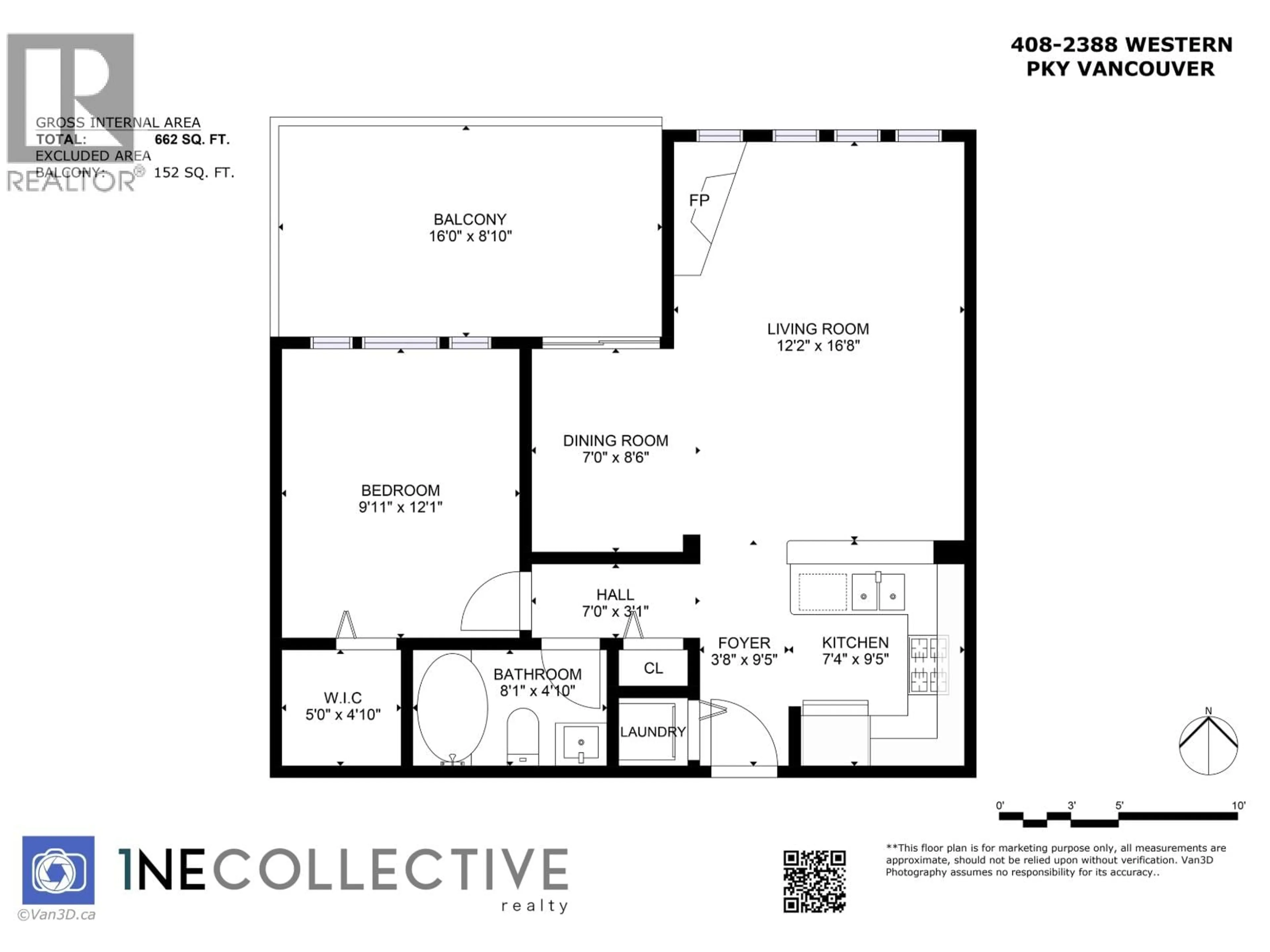 Floor plan for 408 - 2388 WESTERN PARKWAY, Vancouver British Columbia V6T2K4