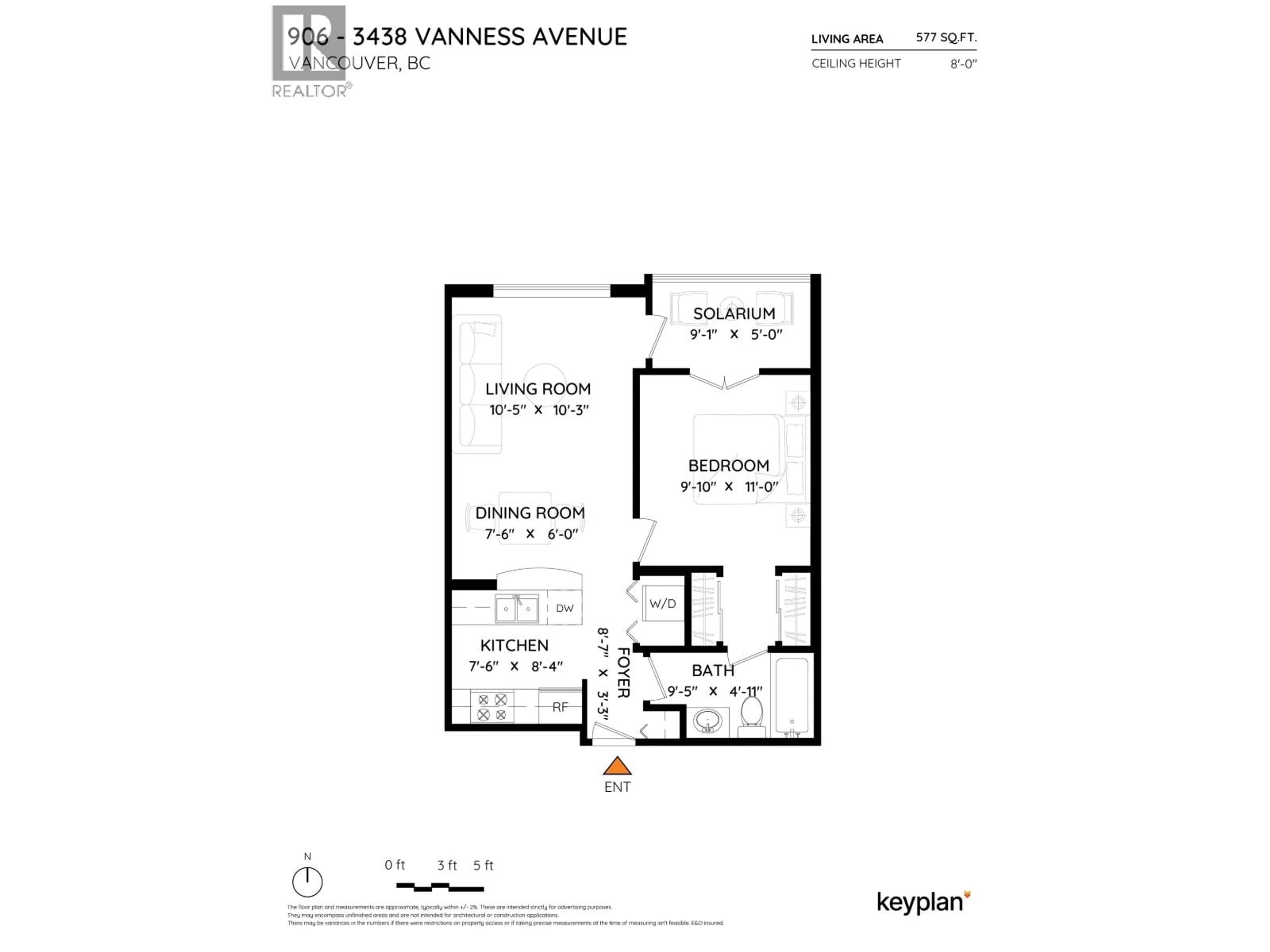 Floor plan for 906 - 3438 VANNESS AVENUE, Vancouver British Columbia V5R6E7