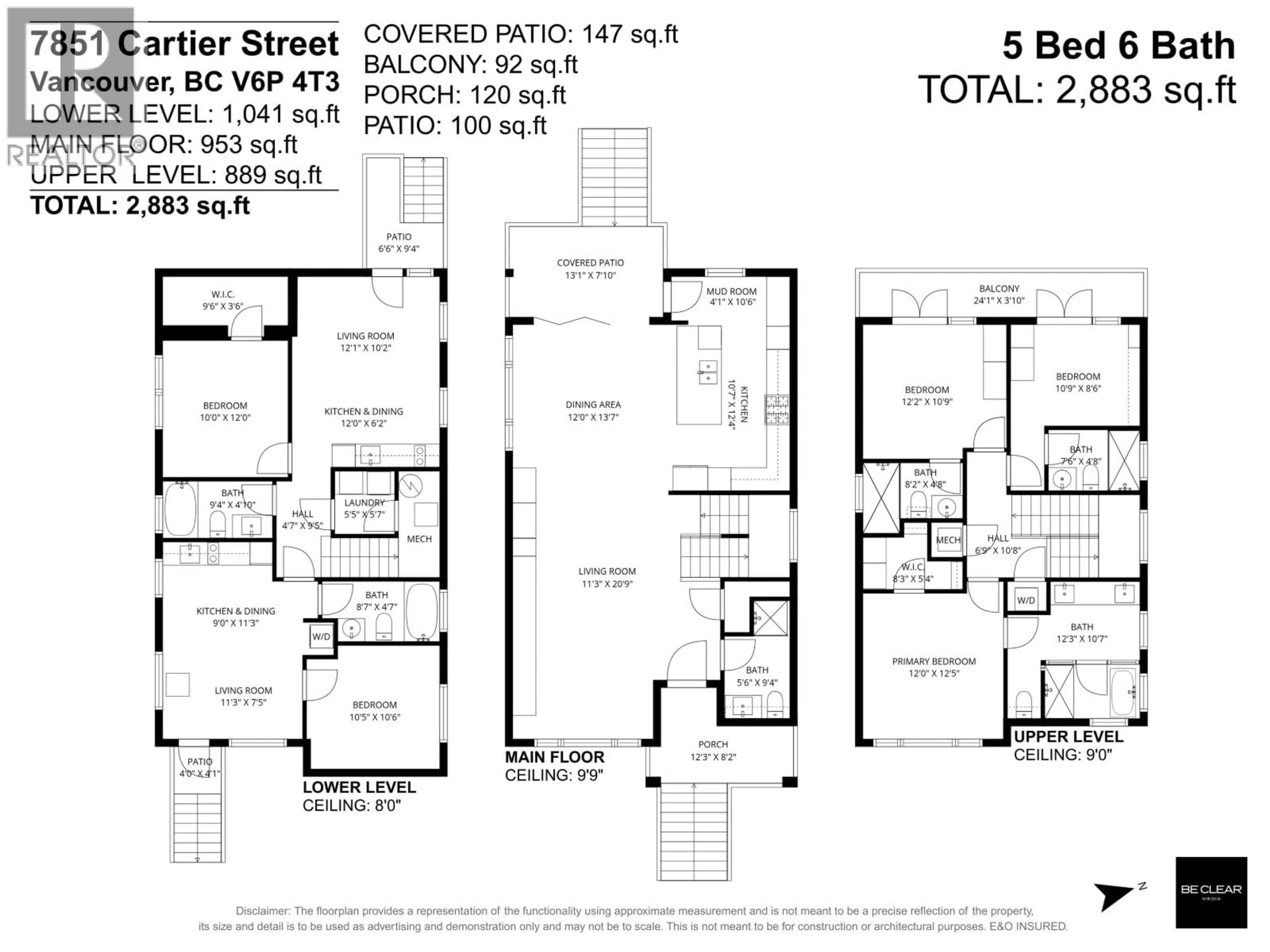 Floor plan for 7851 CARTIER STREET, Vancouver British Columbia V6P4T3