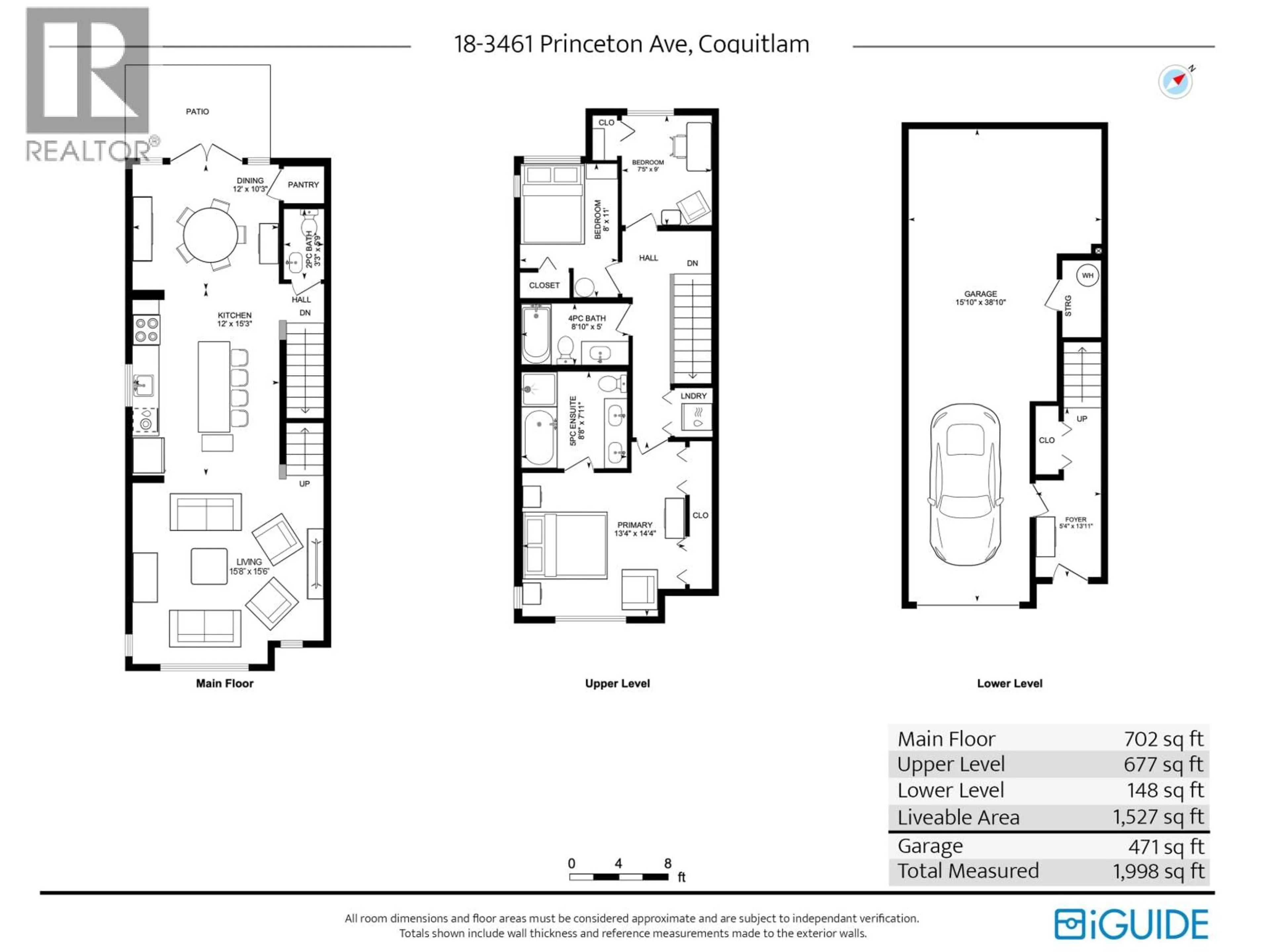 Floor plan for 18 - 3461 PRINCETON AVENUE, Coquitlam British Columbia V3E0M2