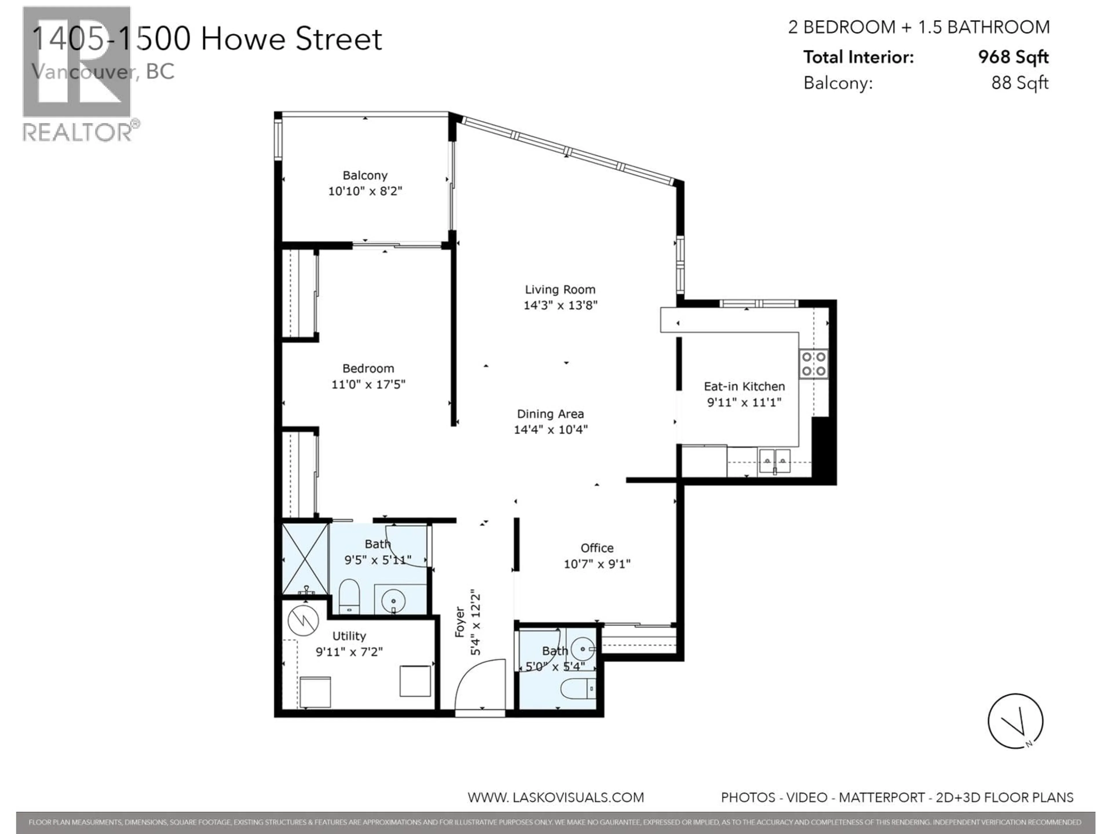 Floor plan for 1405 - 1500 HOWE STREET, Vancouver British Columbia V6Z2N1