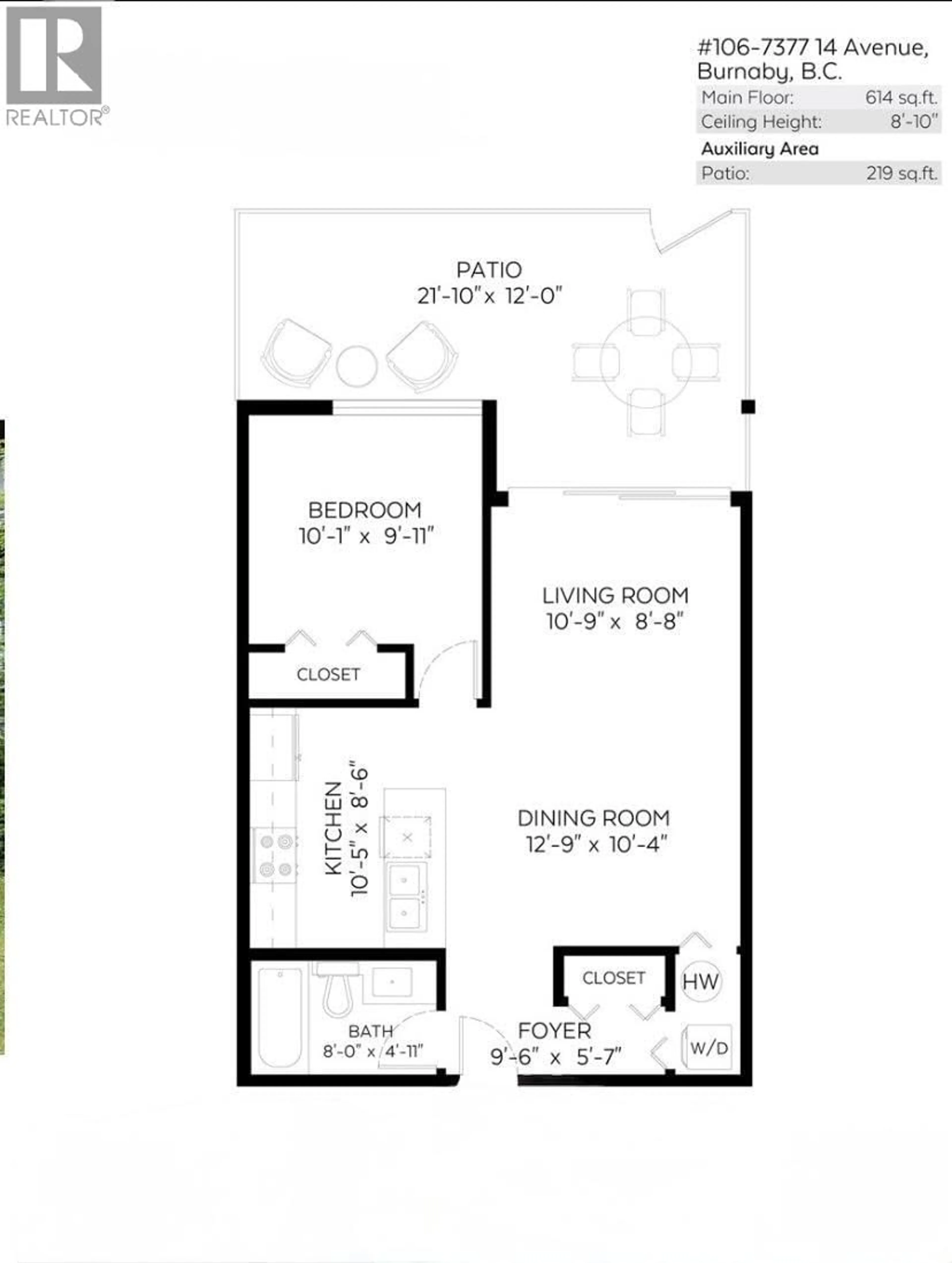 Floor plan for 106 - 7377 14TH AVENUE, Burnaby British Columbia V3N1Z7