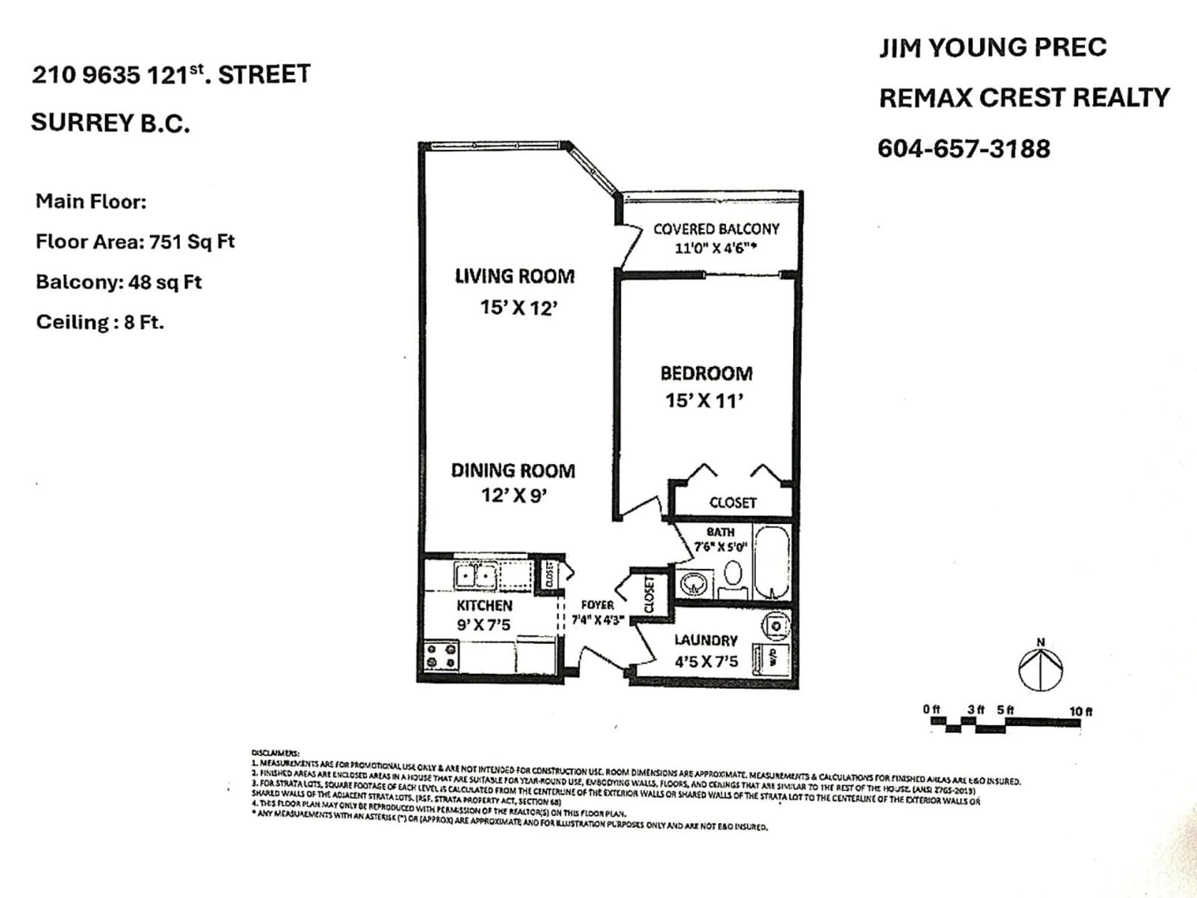 Floor plan for 210 - 9635 121 STREET, Surrey British Columbia V3V7L8