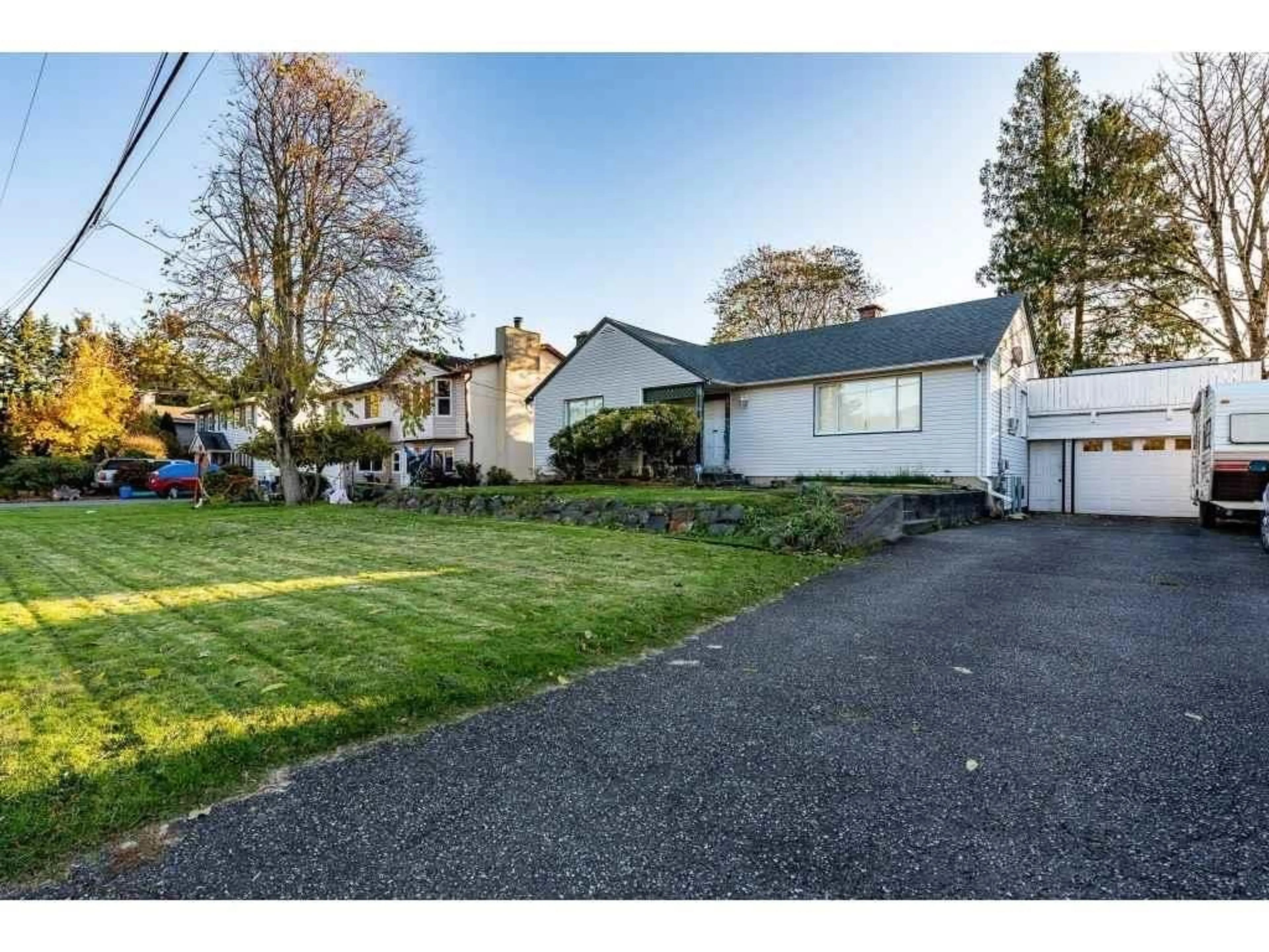 A pic from outside/outdoor area/front of a property/back of a property/a pic from drone, street for 8772 BELLEVUE DRIVE, Chilliwack British Columbia V2P3W7