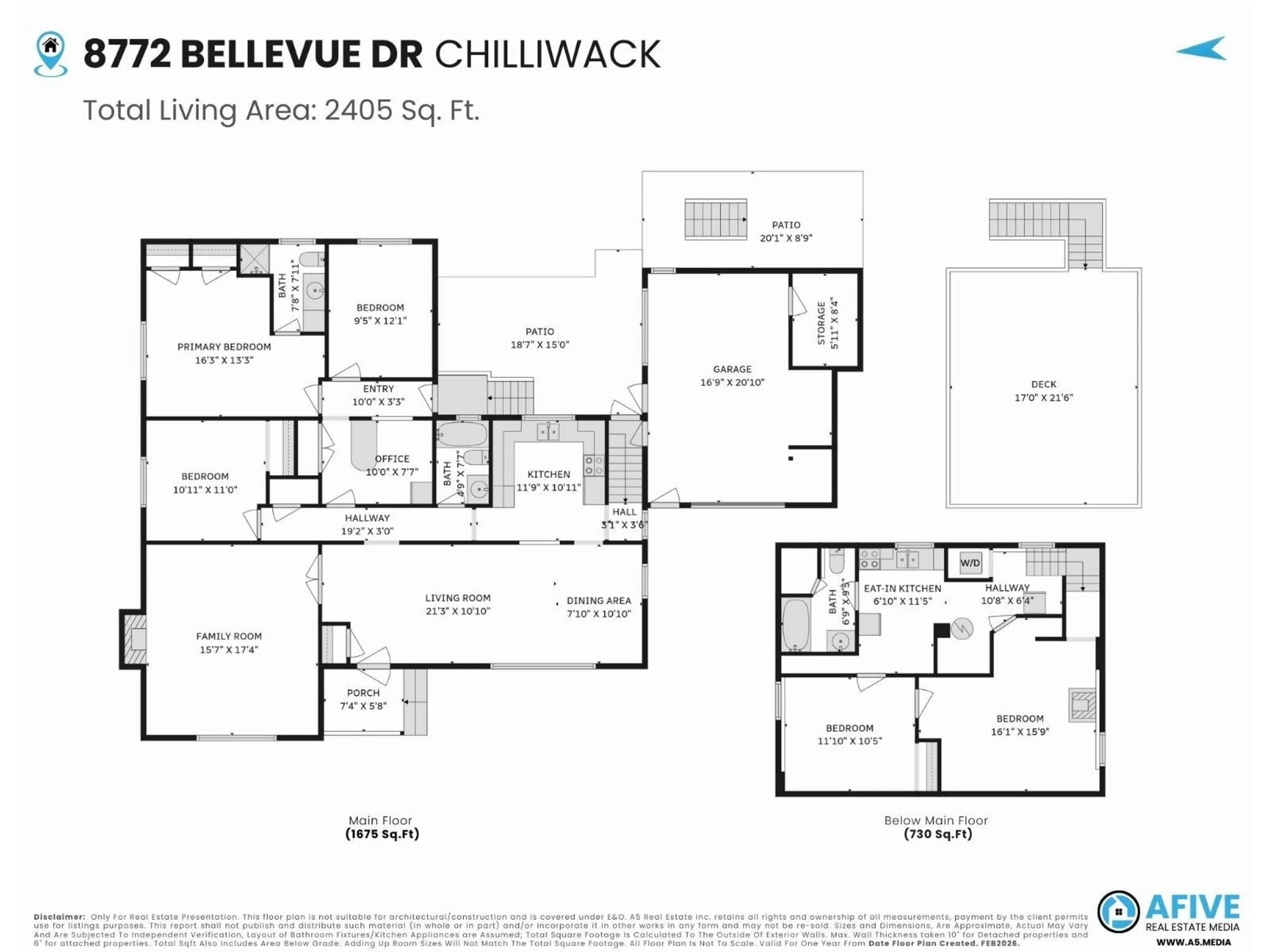 Floor plan for 8772 BELLEVUE DRIVE, Chilliwack British Columbia V2P3W7
