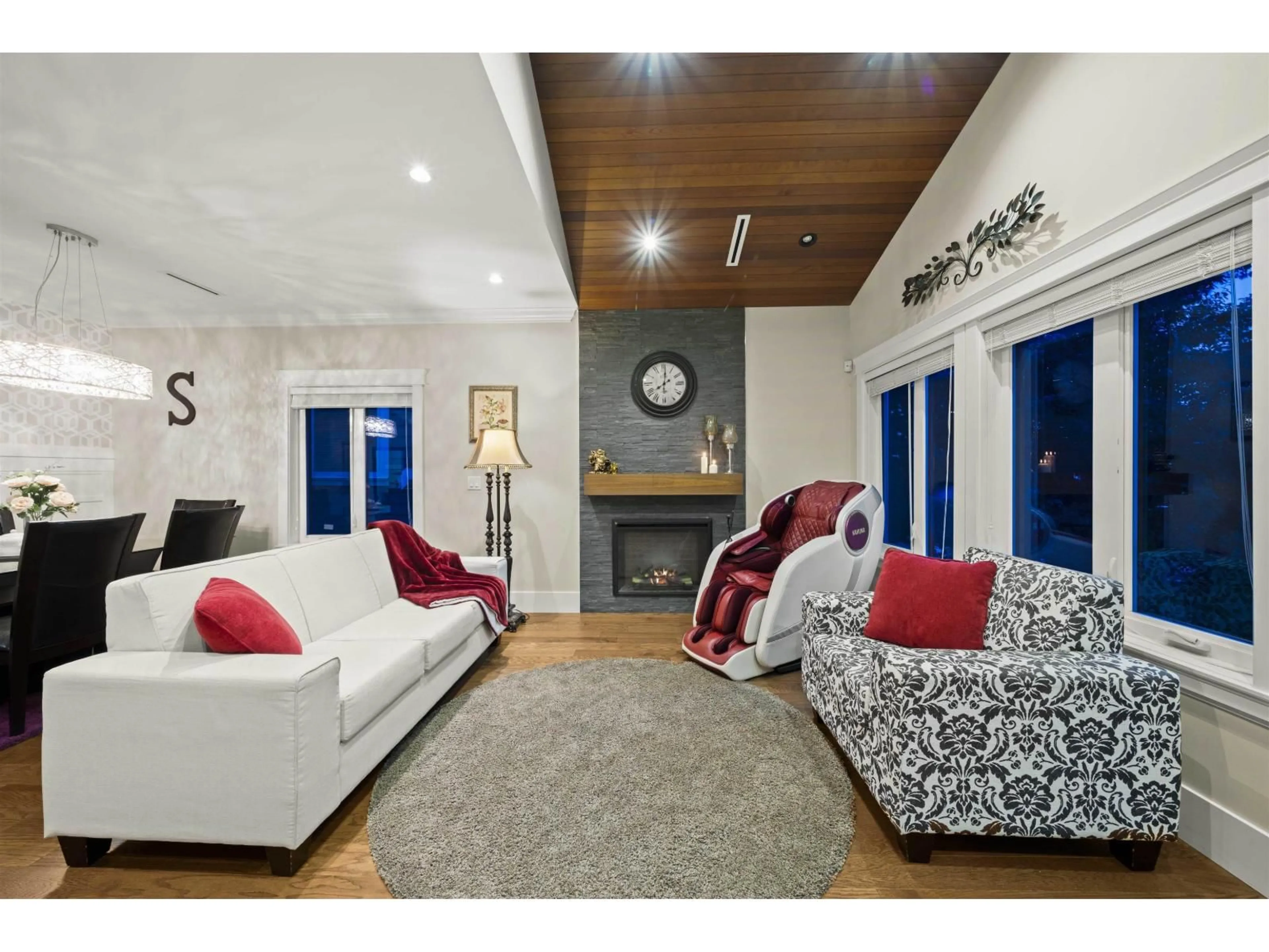 Living room with furniture, wood/laminate floor for 8841 STEGAVIK COURT, Delta British Columbia V4C0C6