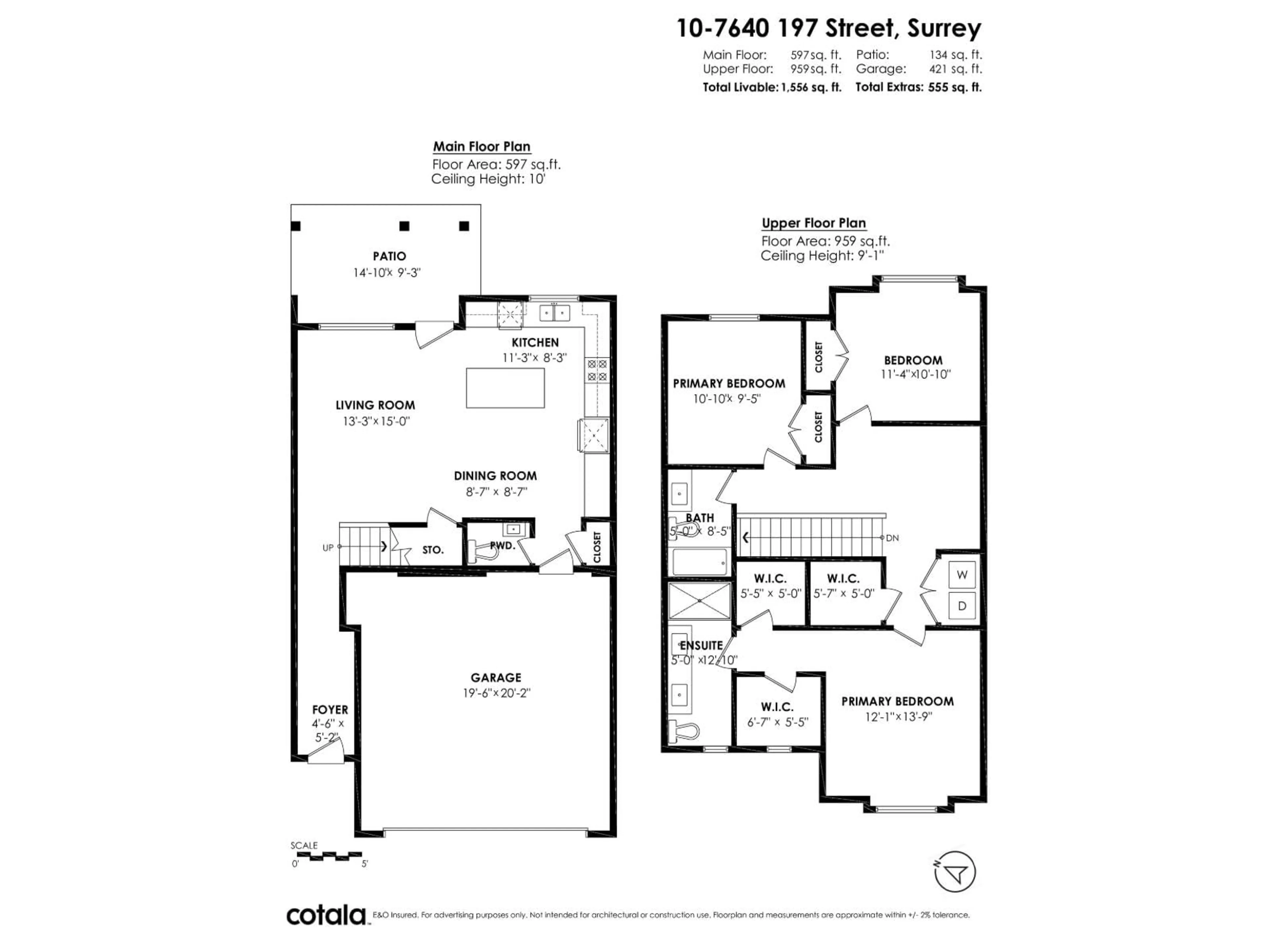 Floor plan for 10 - 7640 197 STREET, Langley British Columbia V2Y3W2