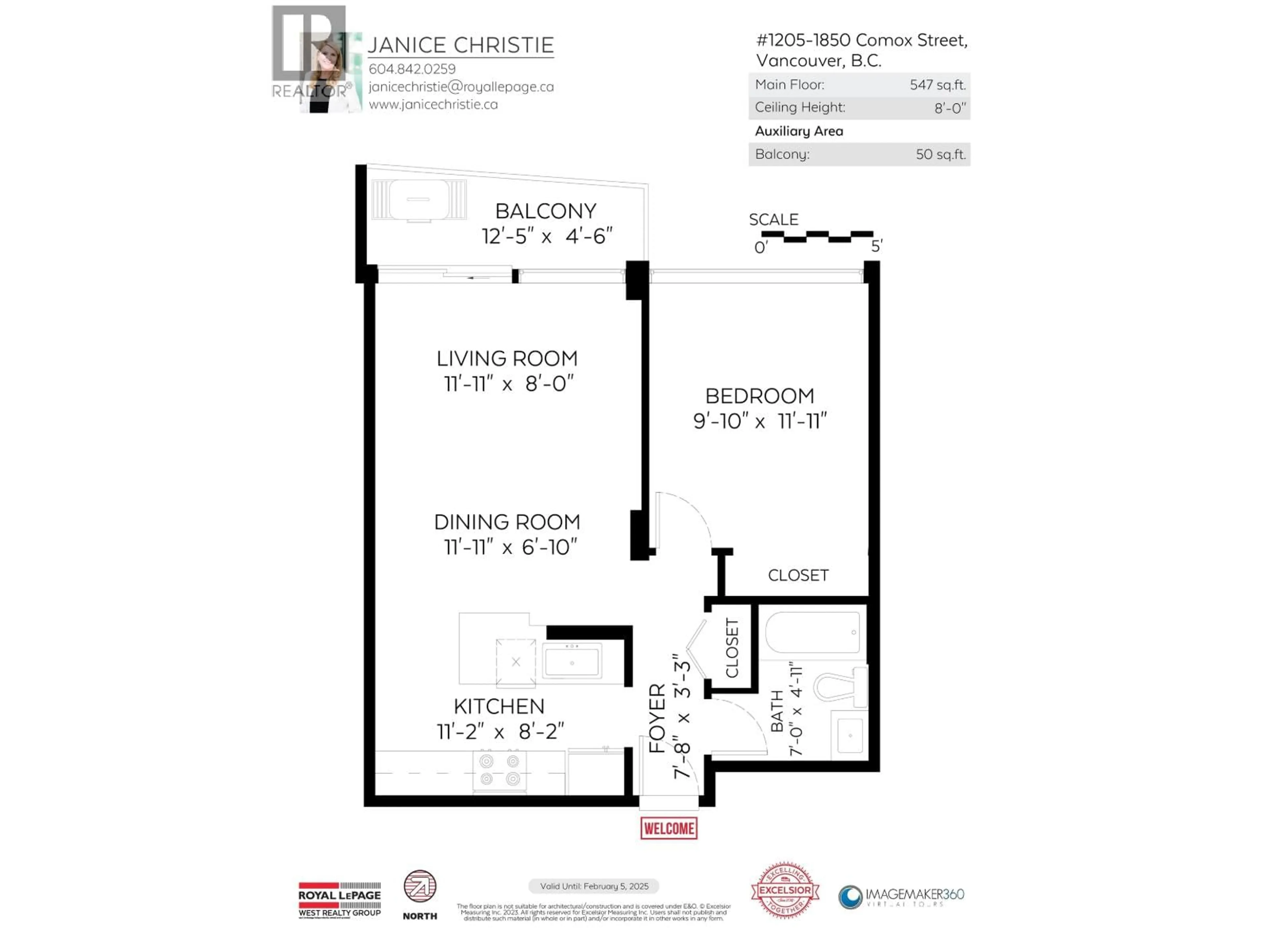 Floor plan for 1205 - 1850 COMOX STREET, Vancouver British Columbia V6G1R3