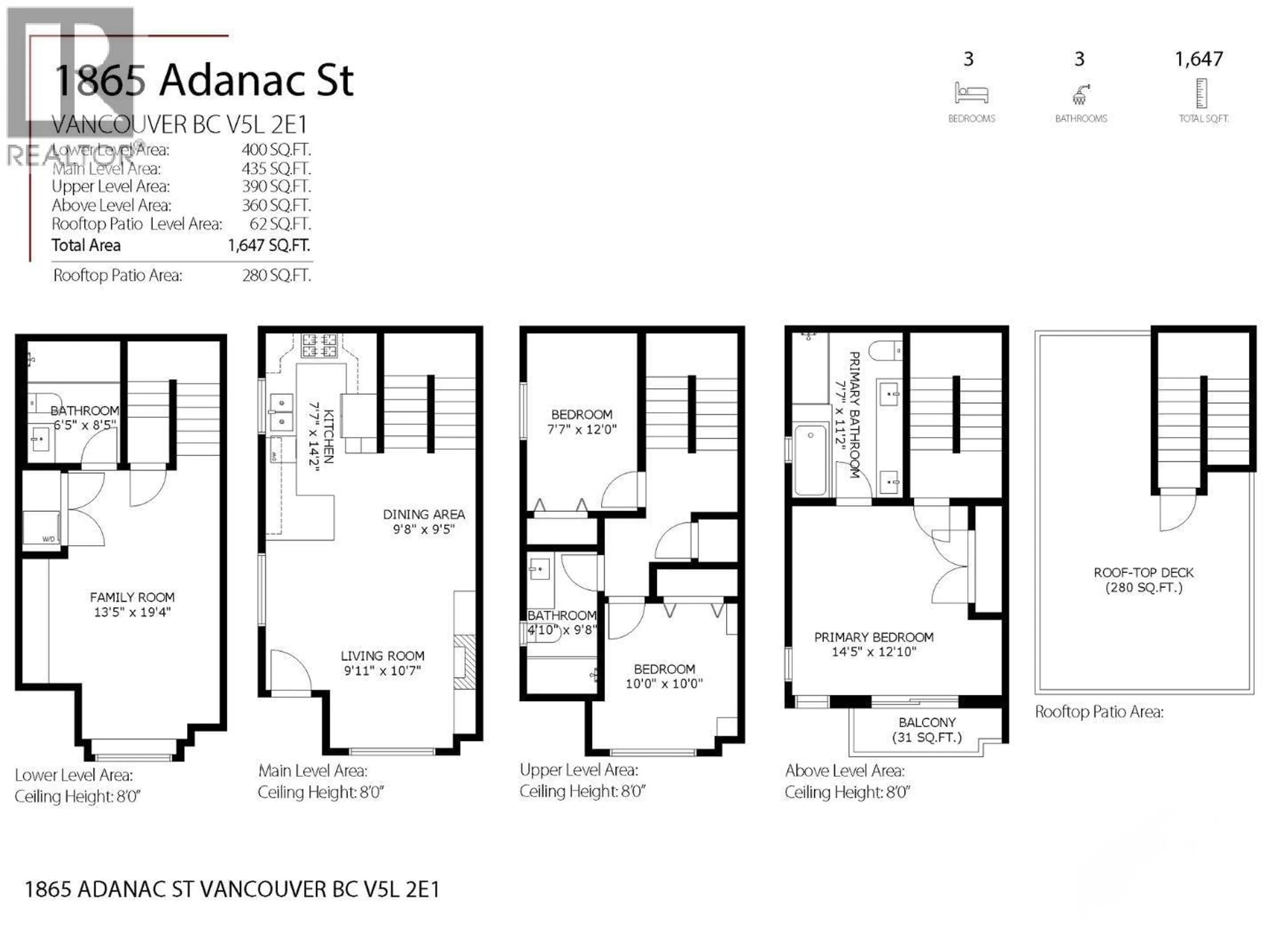Floor plan for 1865 ADANAC STREET, Vancouver British Columbia V5L2E1