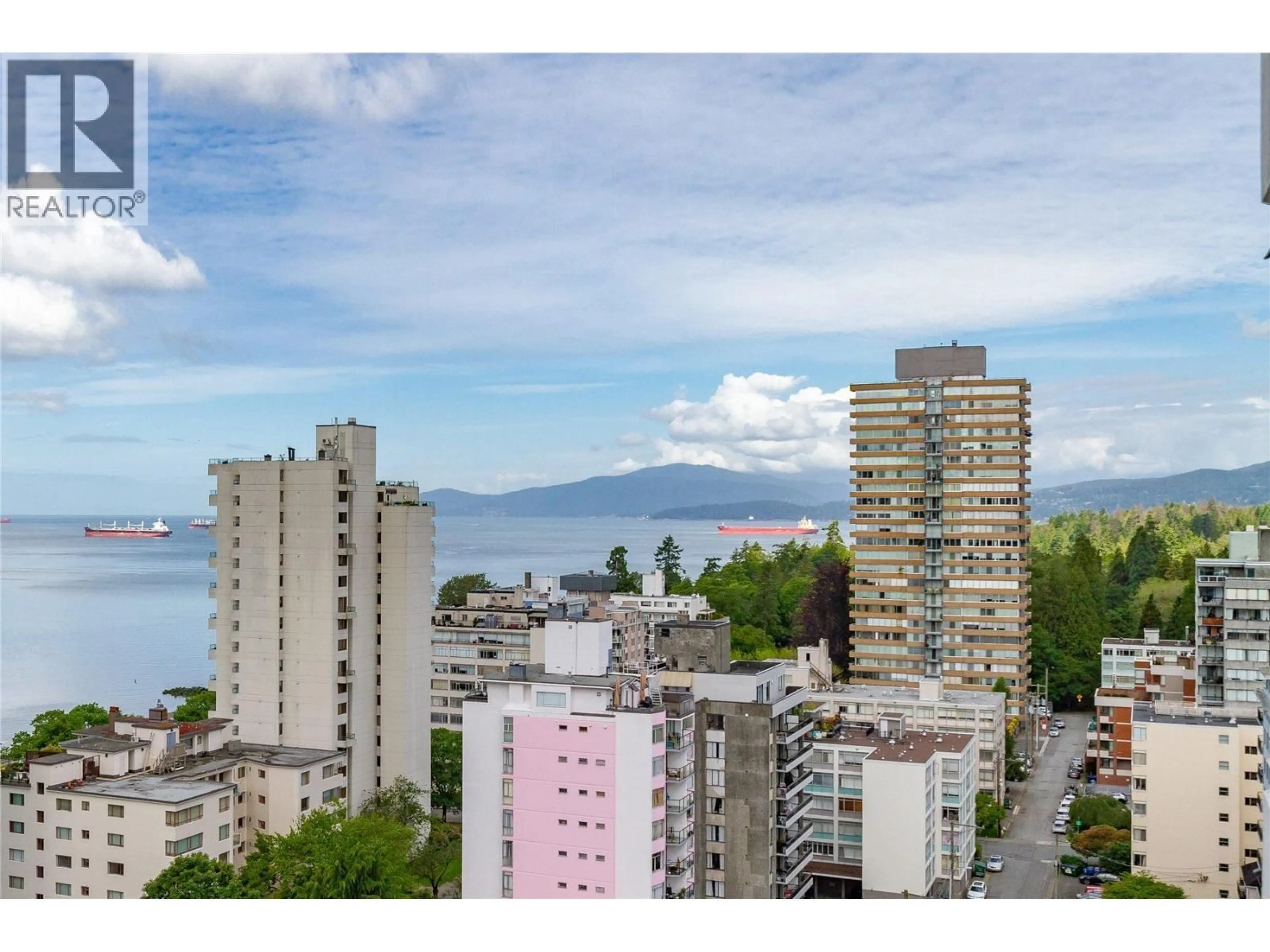 A pic from outside/outdoor area/front of a property/back of a property/a pic from drone, city buildings view from balcony for 1802 - 1850 COMOX STREET, Vancouver British Columbia V6G1R3