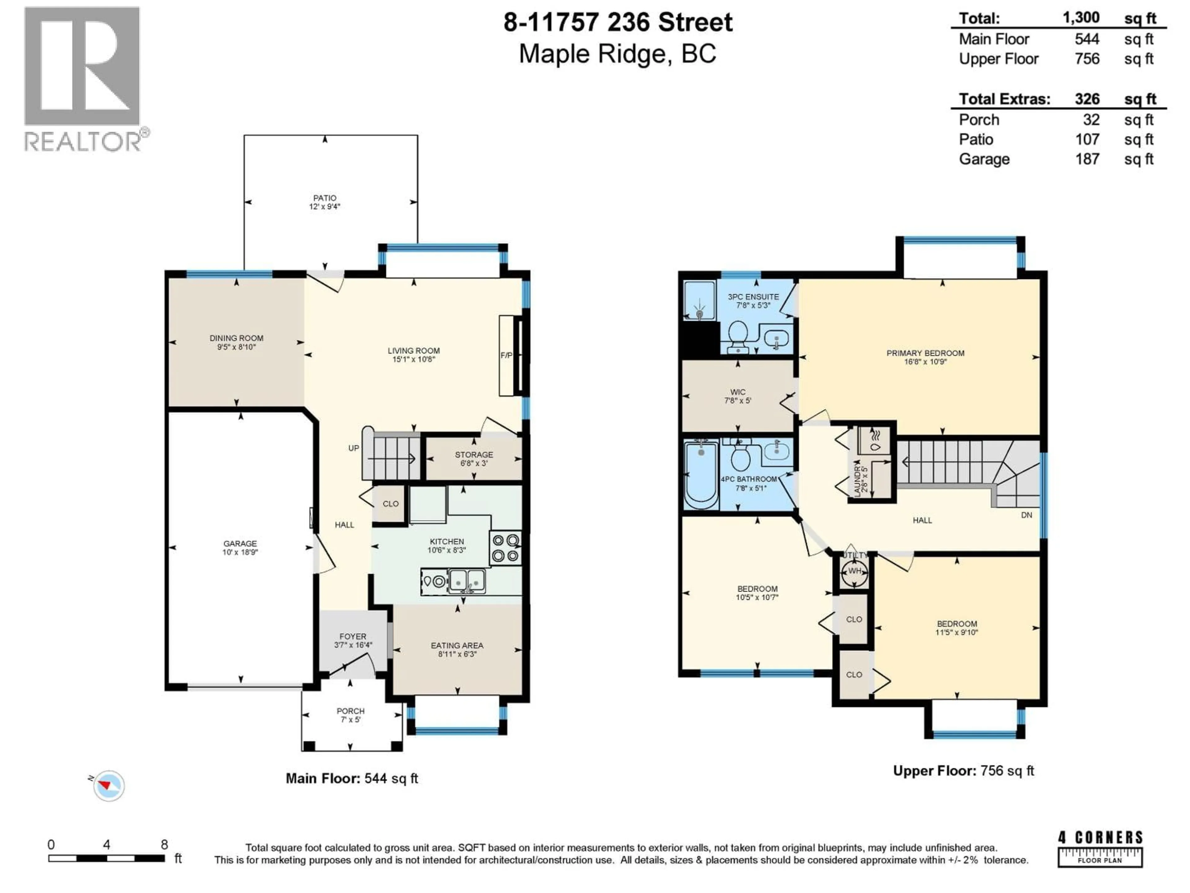 Floor plan for 8 - 11757 236 STREET, Maple Ridge British Columbia V4R2E4