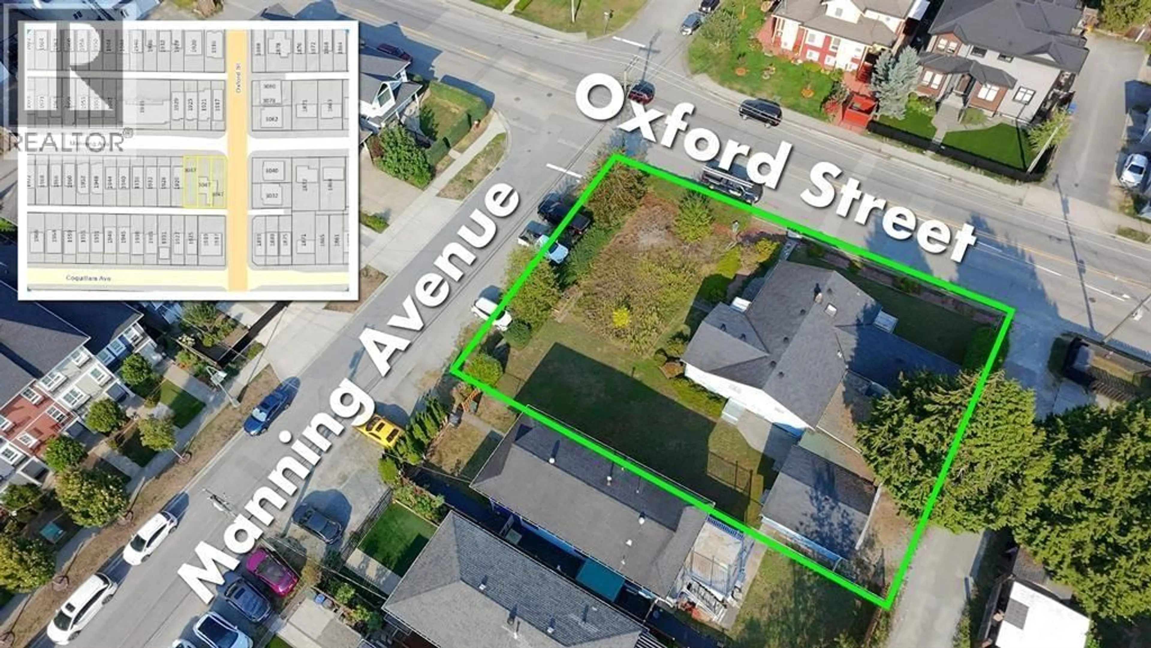 A pic from outside/outdoor area/front of a property/back of a property/a pic from drone, street for 3047 OXFORD STREET, Port Coquitlam British Columbia V3B4C2