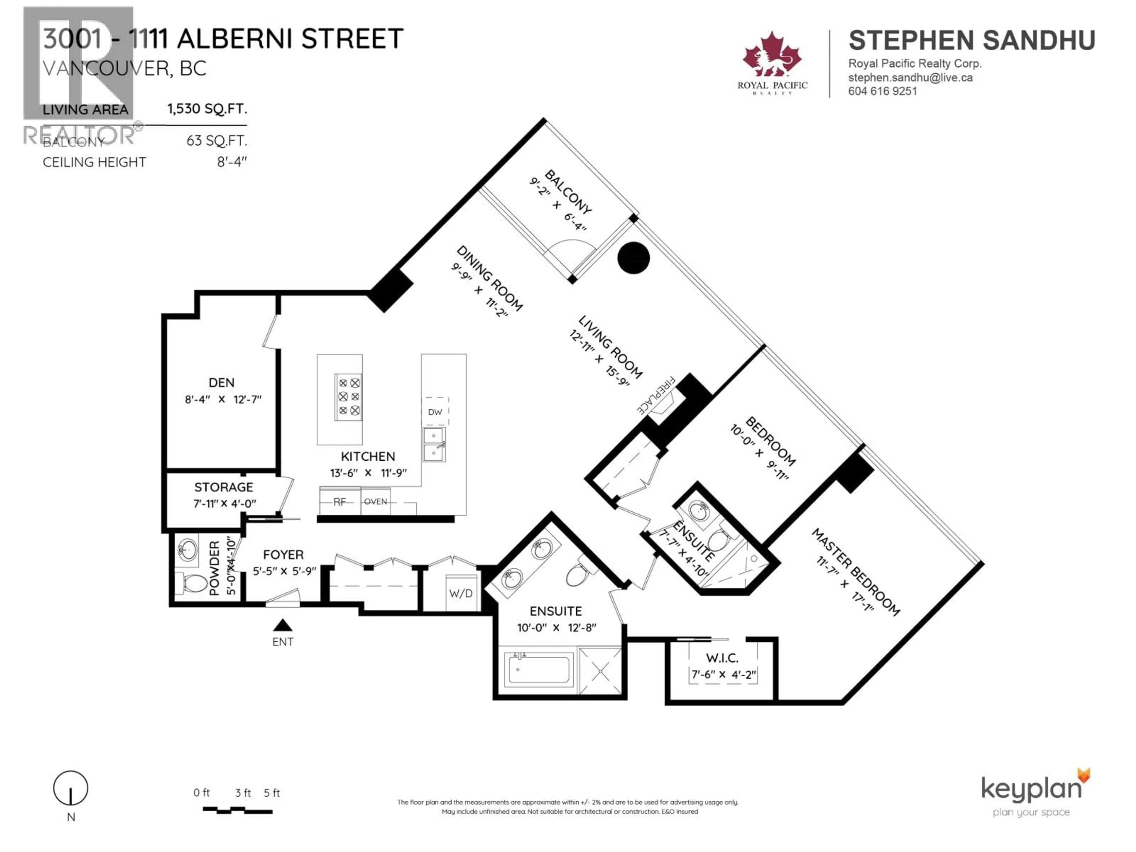 Floor plan for 3001 - 1111 ALBERNI STREET, Vancouver British Columbia V6E4V2