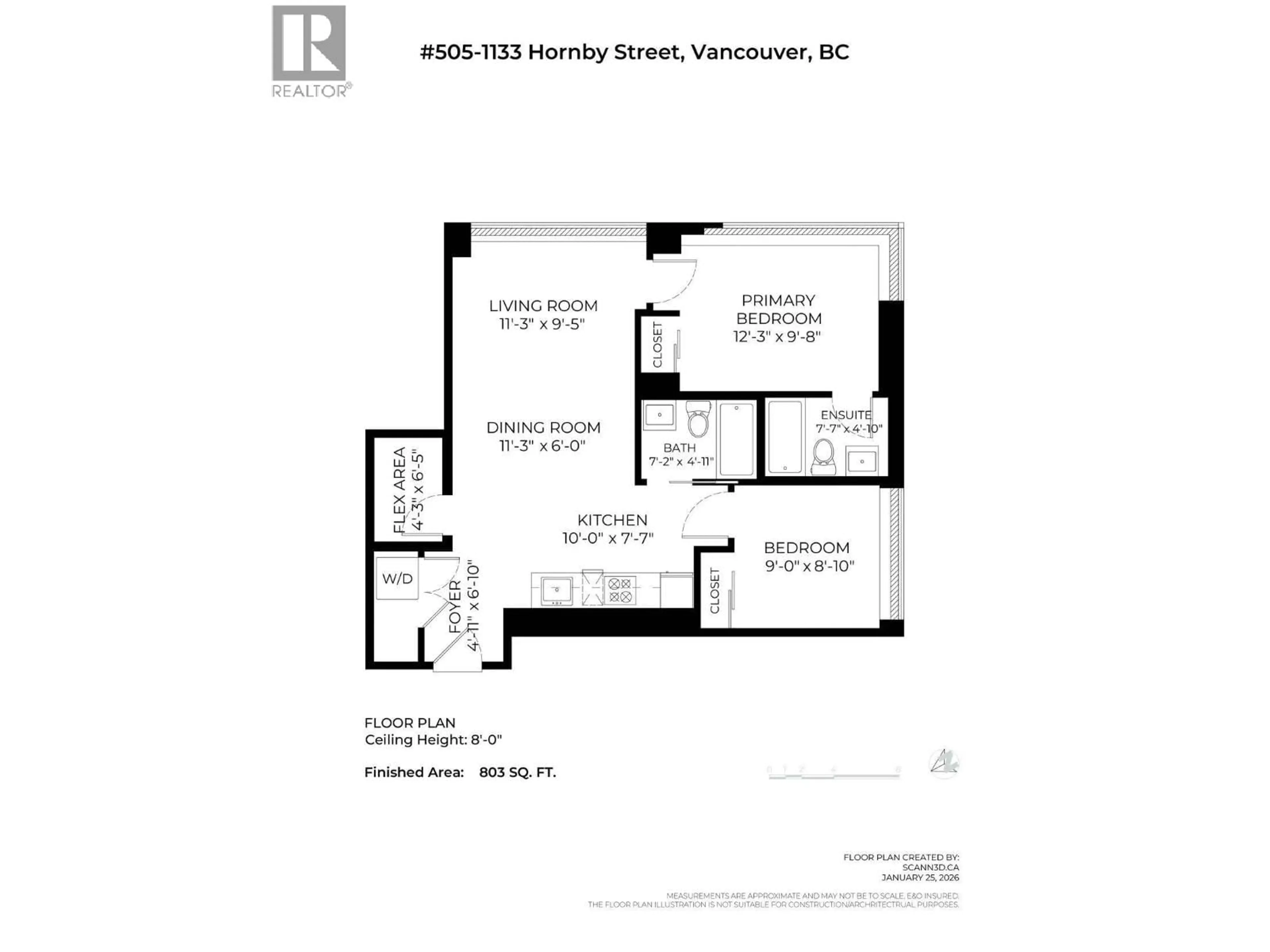 Floor plan for 505 - 1133 HORNBY STREET, Vancouver British Columbia V6Z1W1
