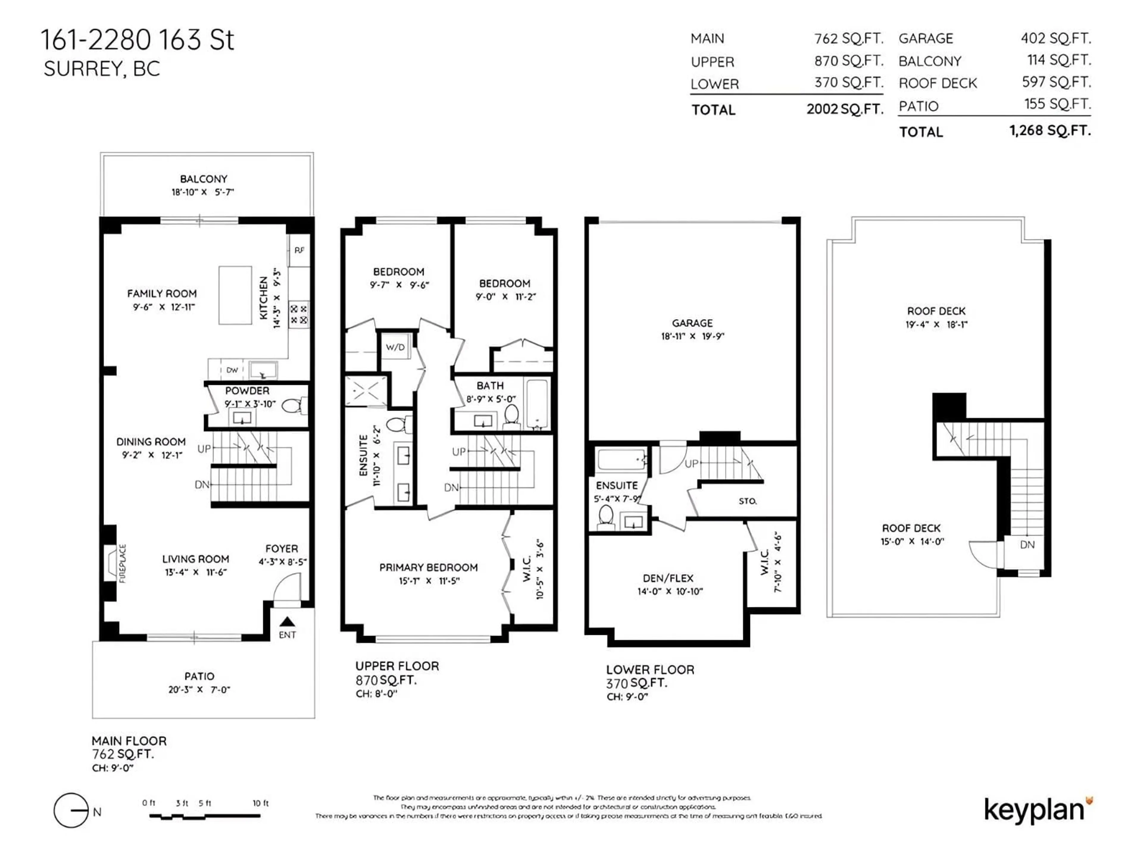 Floor plan for 161 - 2280 163 STREET, Surrey British Columbia V3Z0S4