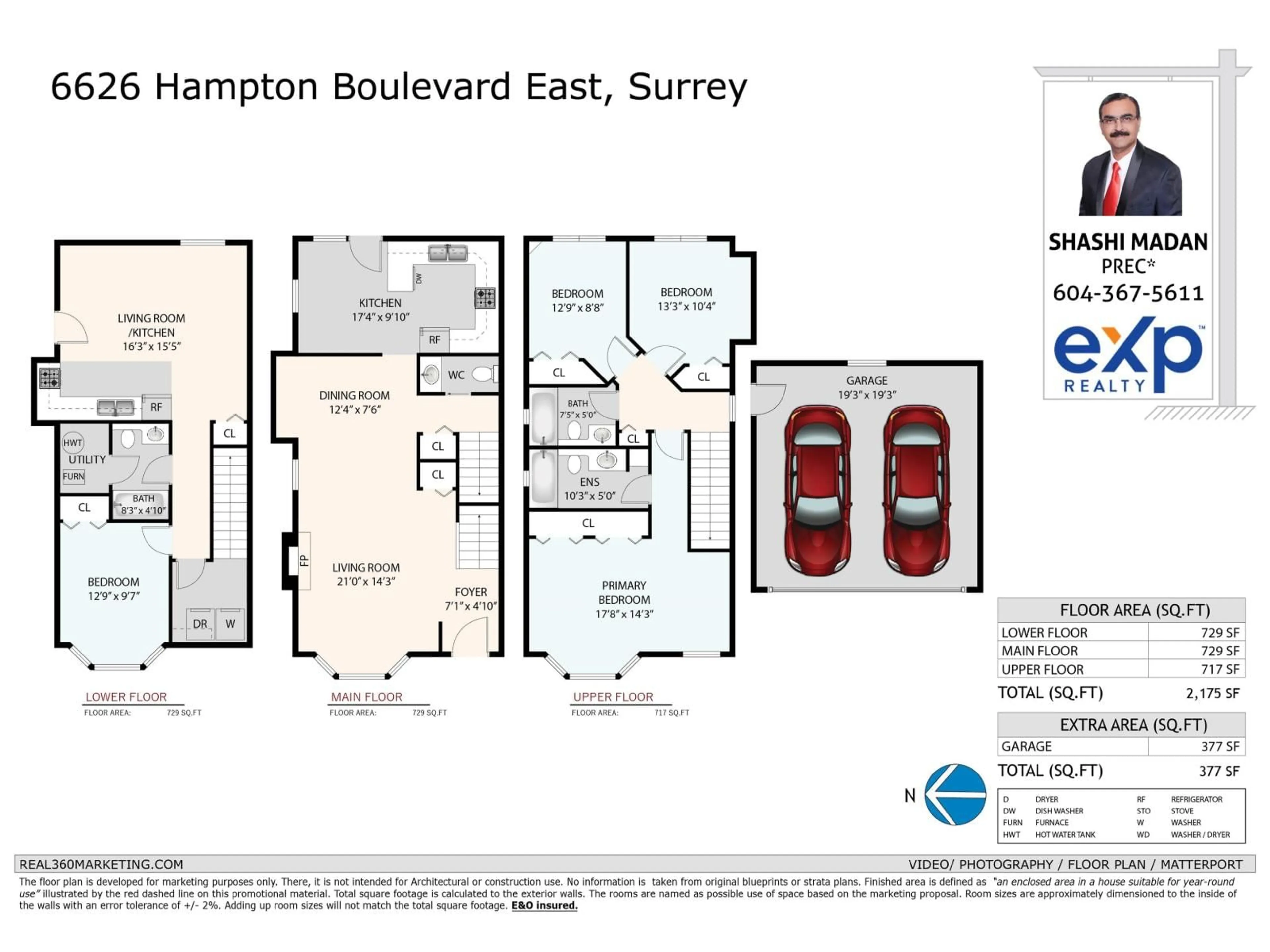 Floor plan for 6626 HAMPTON BOULEVARD, Surrey British Columbia V3W1N2