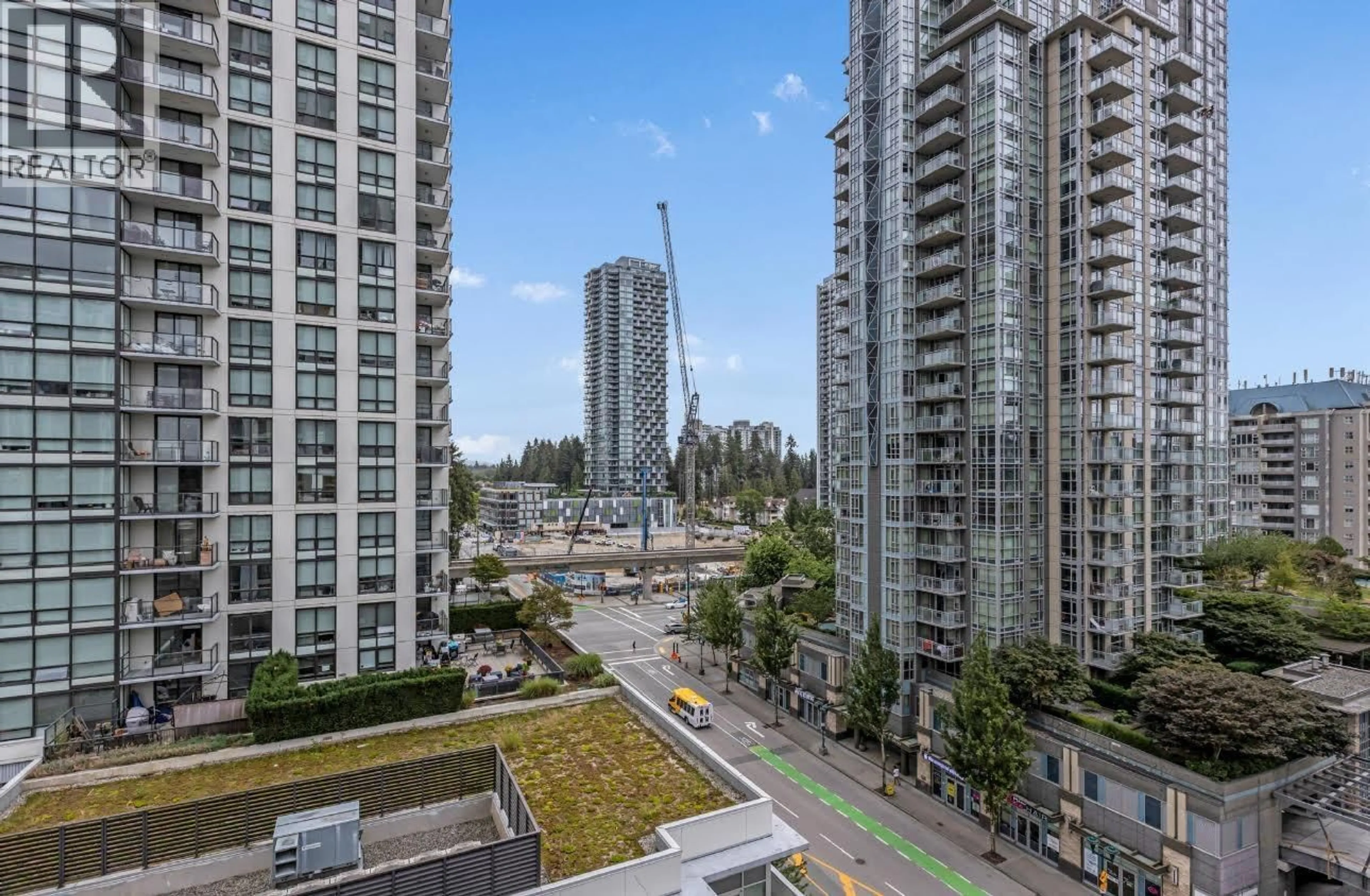 Patio, city buildings view from balcony for 1103 - 2979 GLEN DRIVE, Coquitlam British Columbia V3B0B2