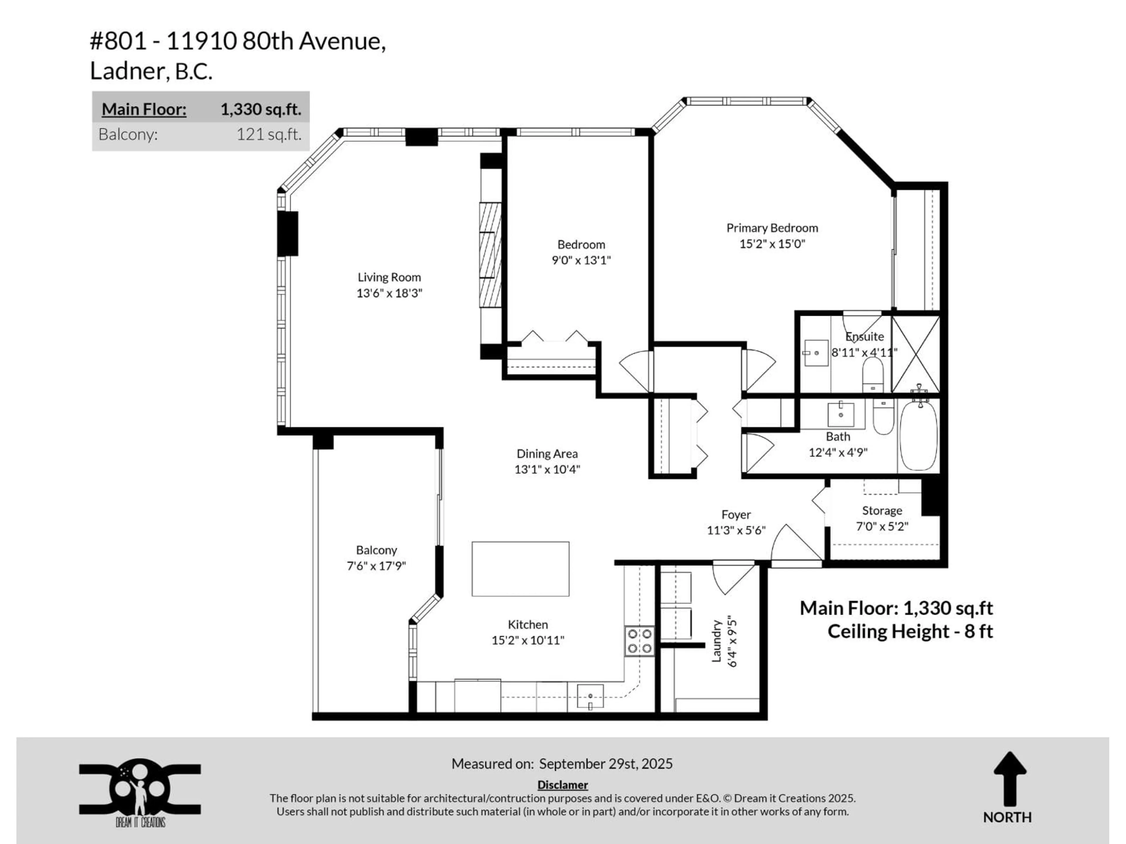 Floor plan for 801 - 11910 80 AVENUE, Delta British Columbia V4C8E3