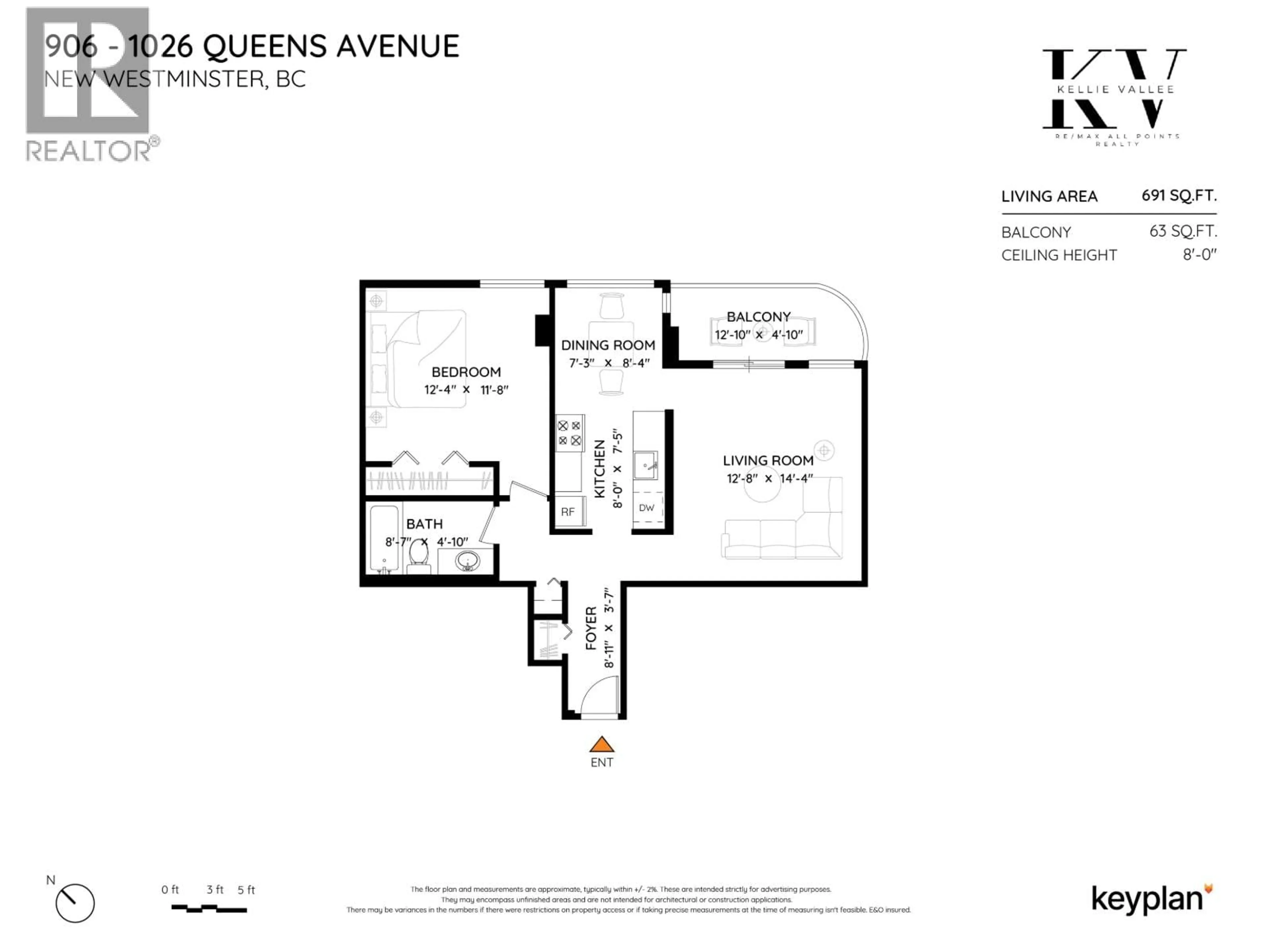 Floor plan for 906 - 1026 QUEENS AVENUE, New Westminster British Columbia V3M6B2