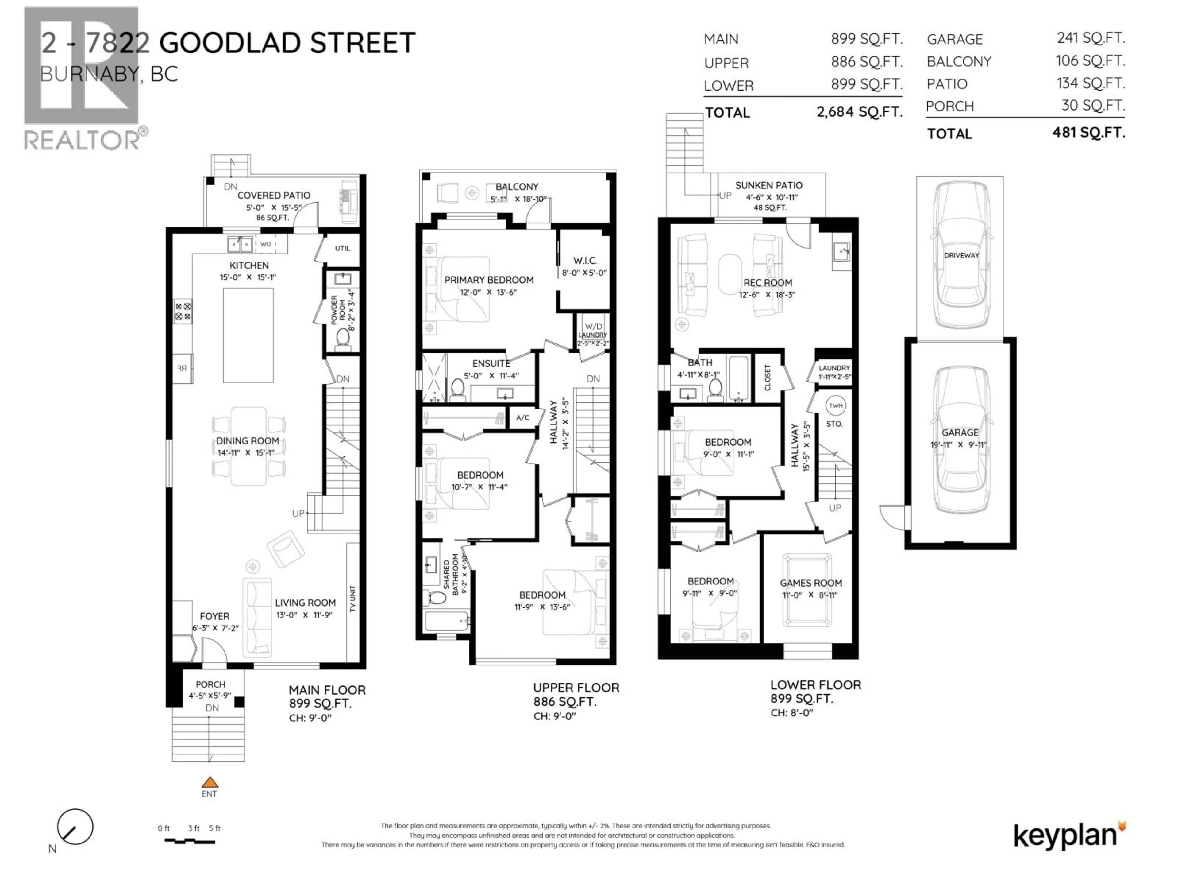 Floor plan for 2 - 7822 GOODLAD STREET, Burnaby British Columbia V5E2H6