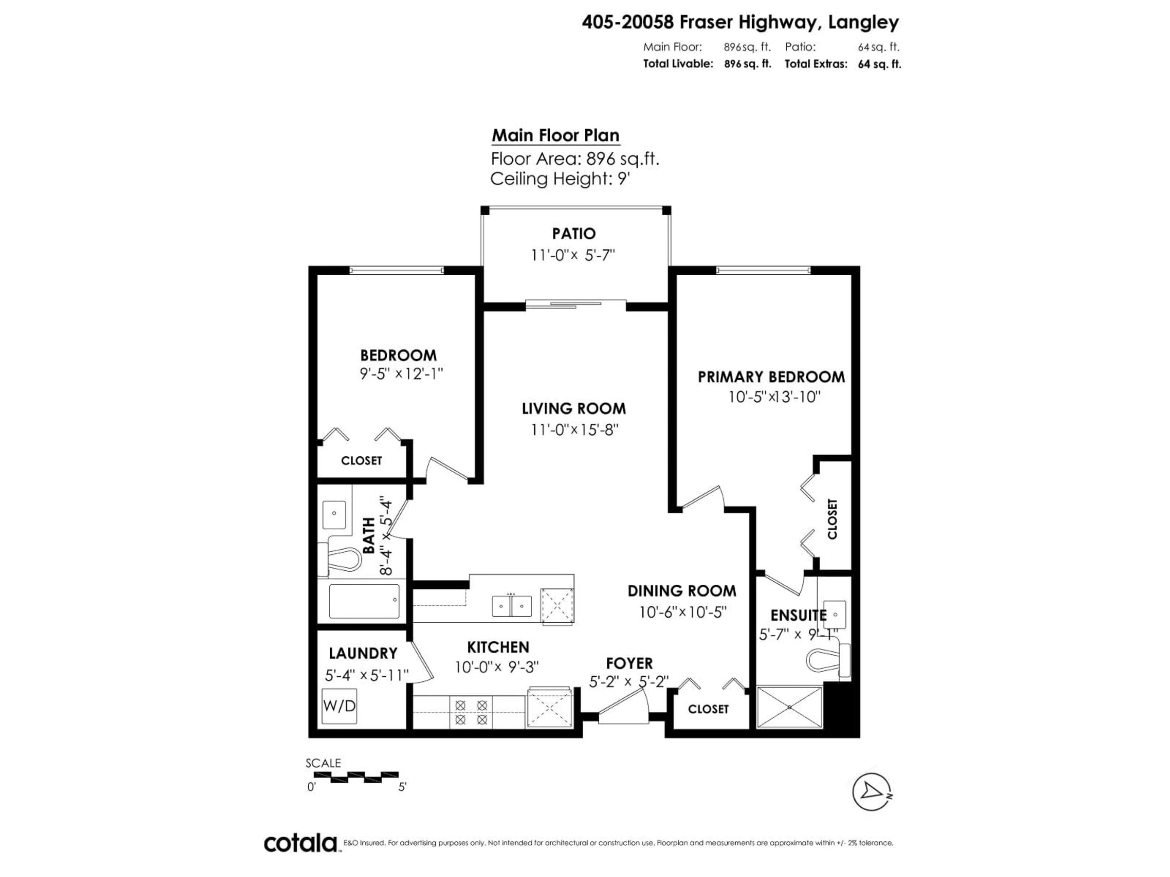 Floor plan for 405 - 20058 FRASER HIGHWAY, Langley British Columbia V3A0E5