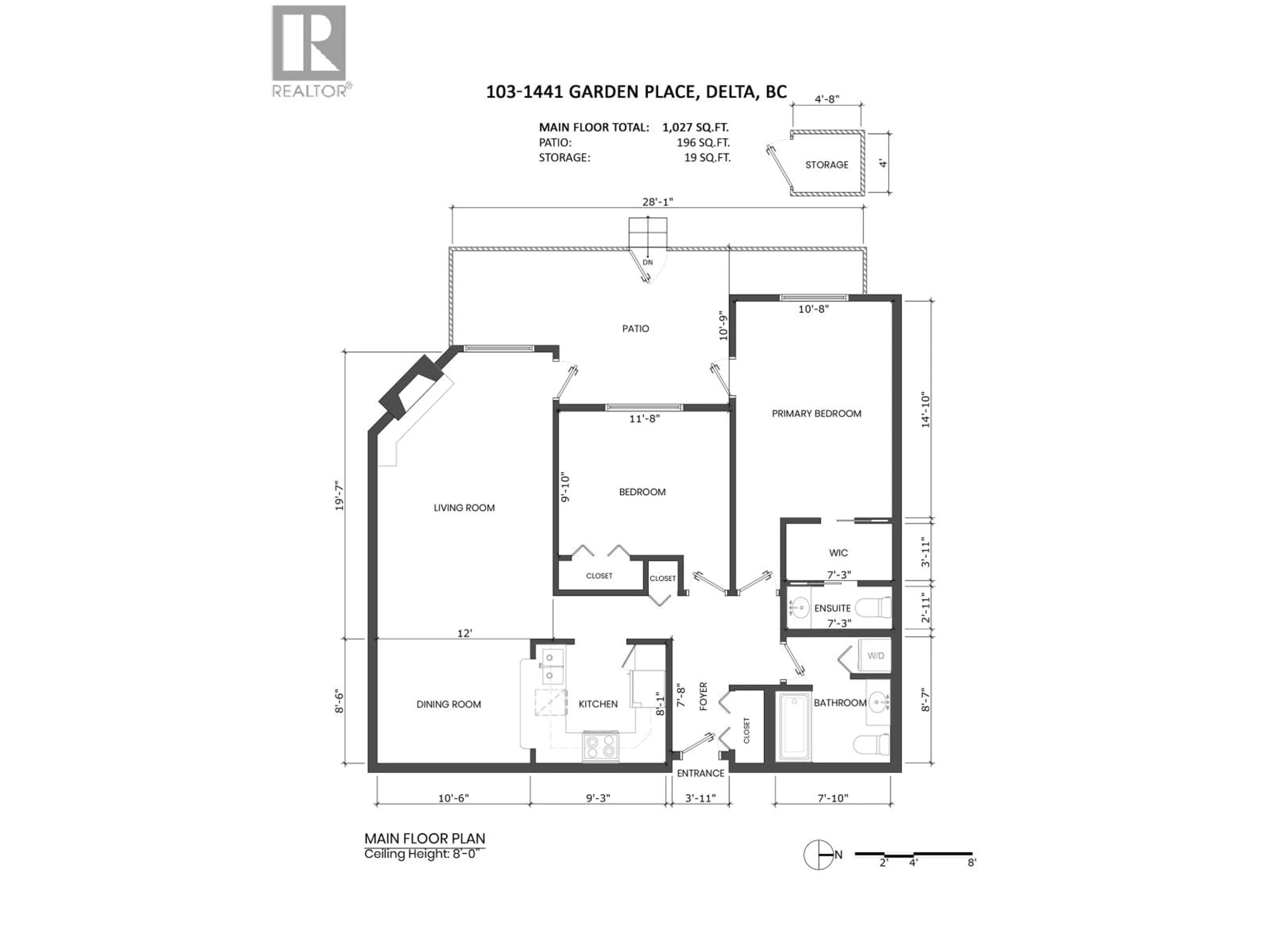 Floor plan for 103 - 1441 GARDEN PLACE, Delta British Columbia V4M3Z2