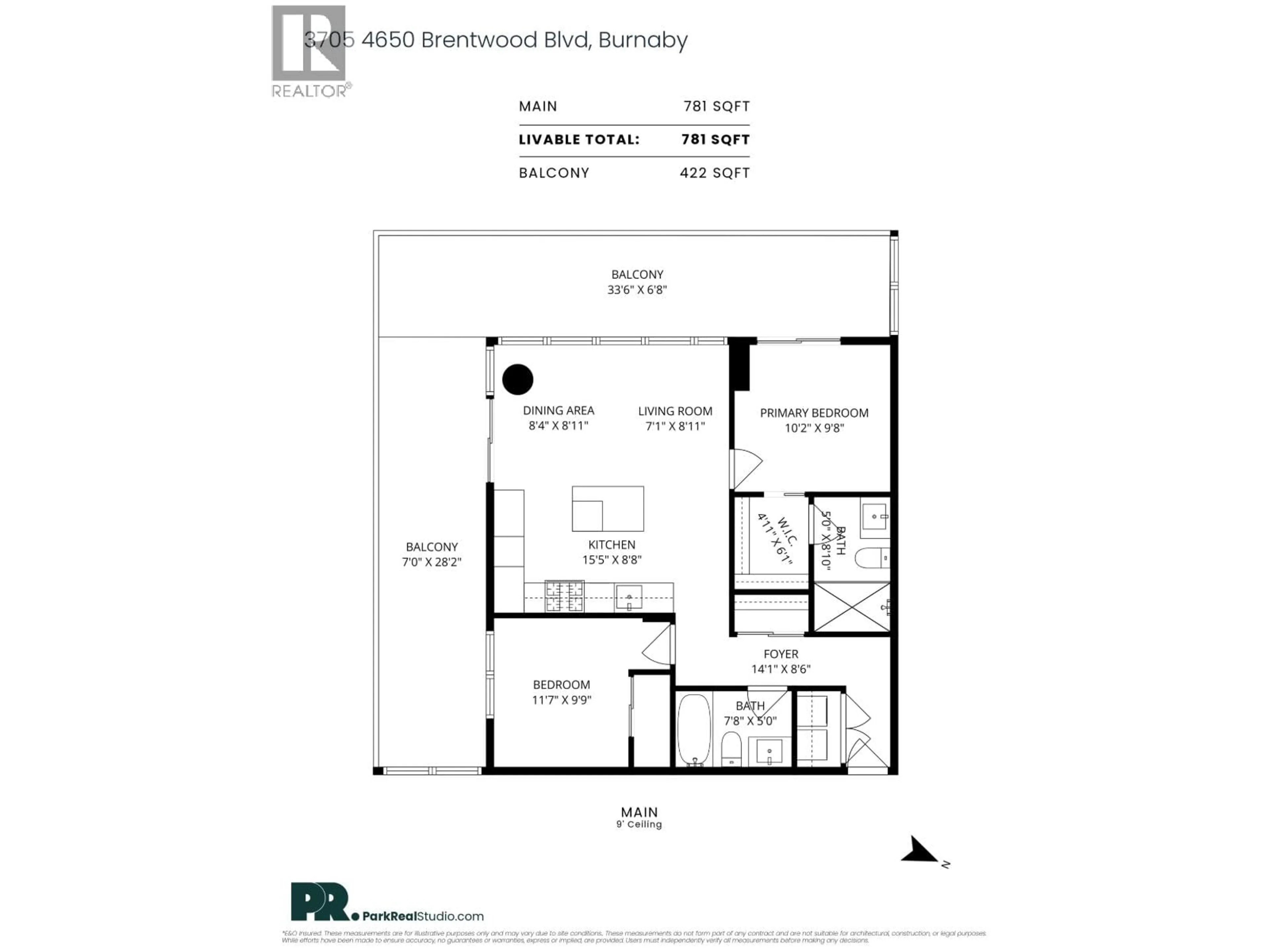 Floor plan for 3705 - 4650 BRENTWOOD BOULEVARD, Burnaby British Columbia V5C0M3