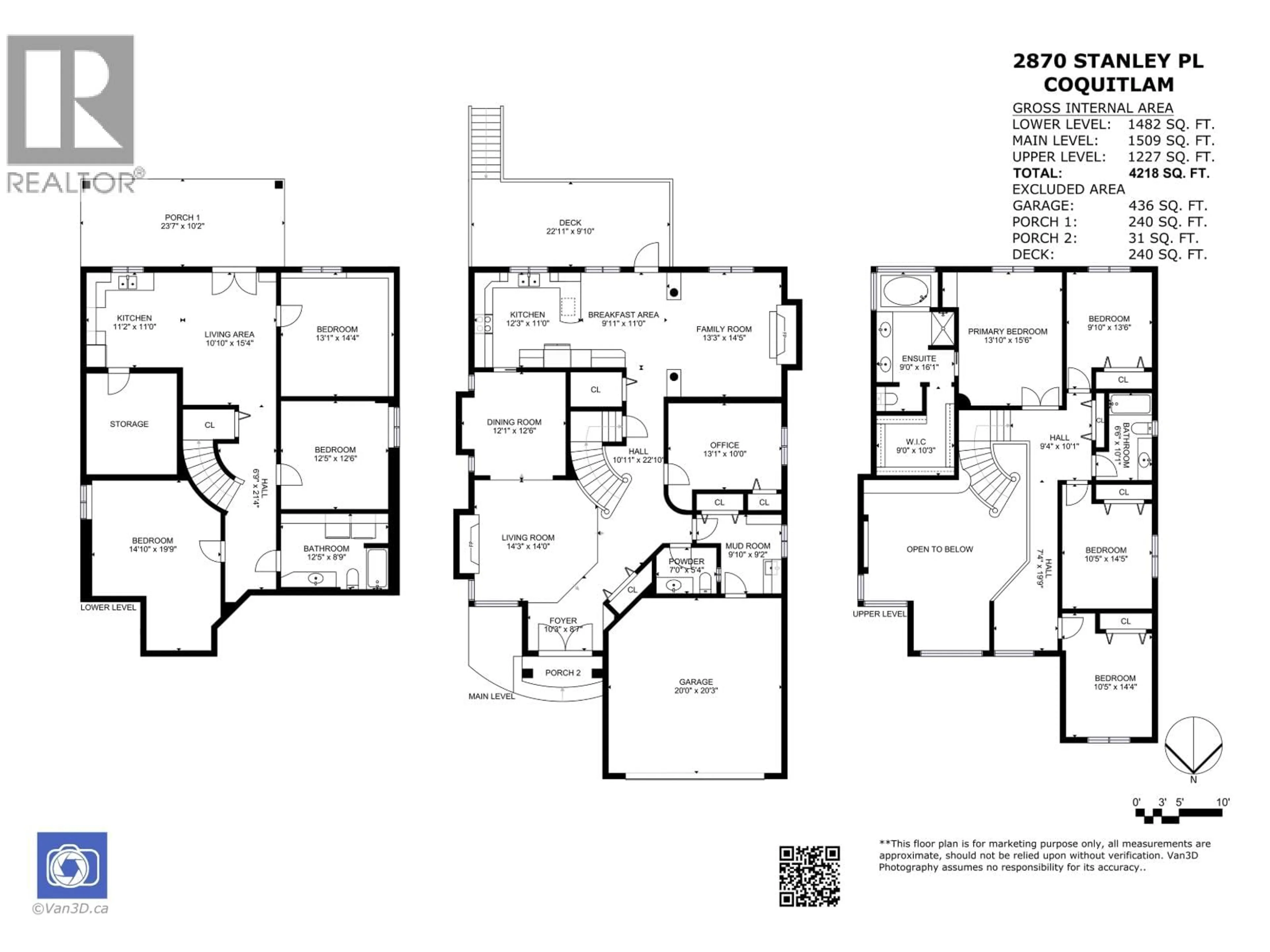 Floor plan for 2870 STANLEY PLACE, Coquitlam British Columbia V3B7L7