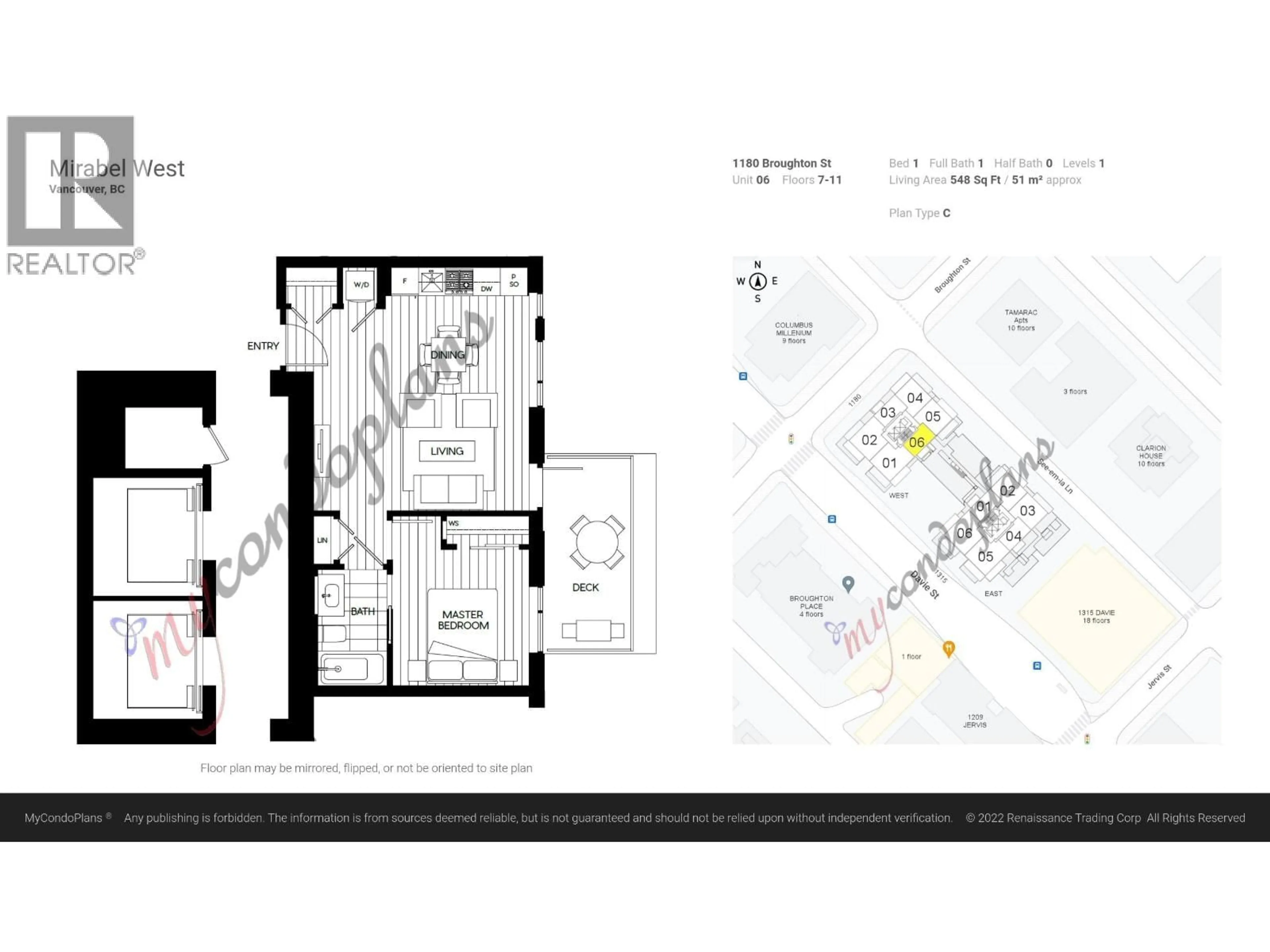Floor plan for 906 - 1180 BROUGHTON STREET, Vancouver British Columbia V6G2B1