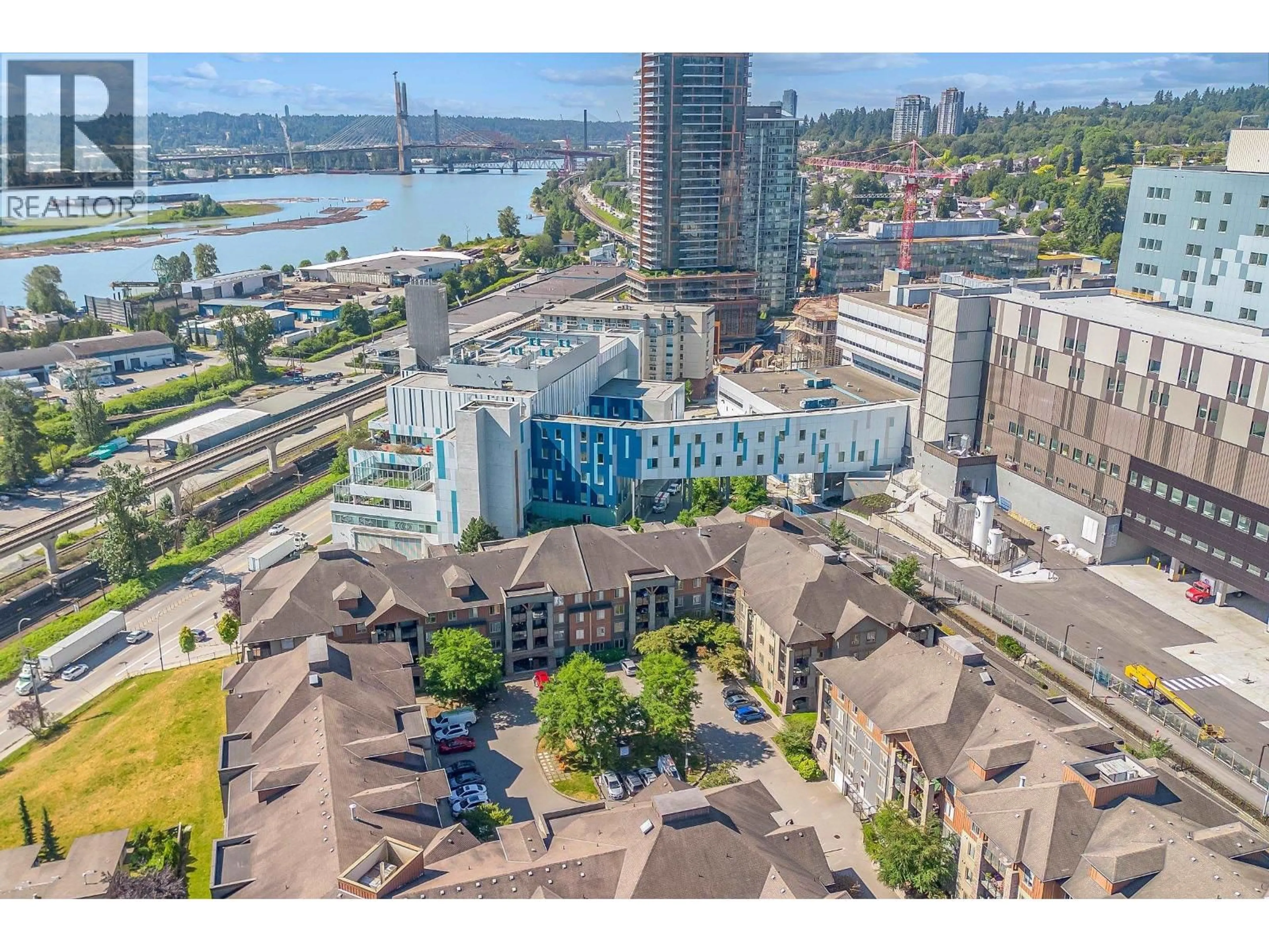 A pic from outside/outdoor area/front of a property/back of a property/a pic from drone, city buildings view from balcony for 2312 - 244 SHERBROOKE STREET, New Westminster British Columbia V3L0A3