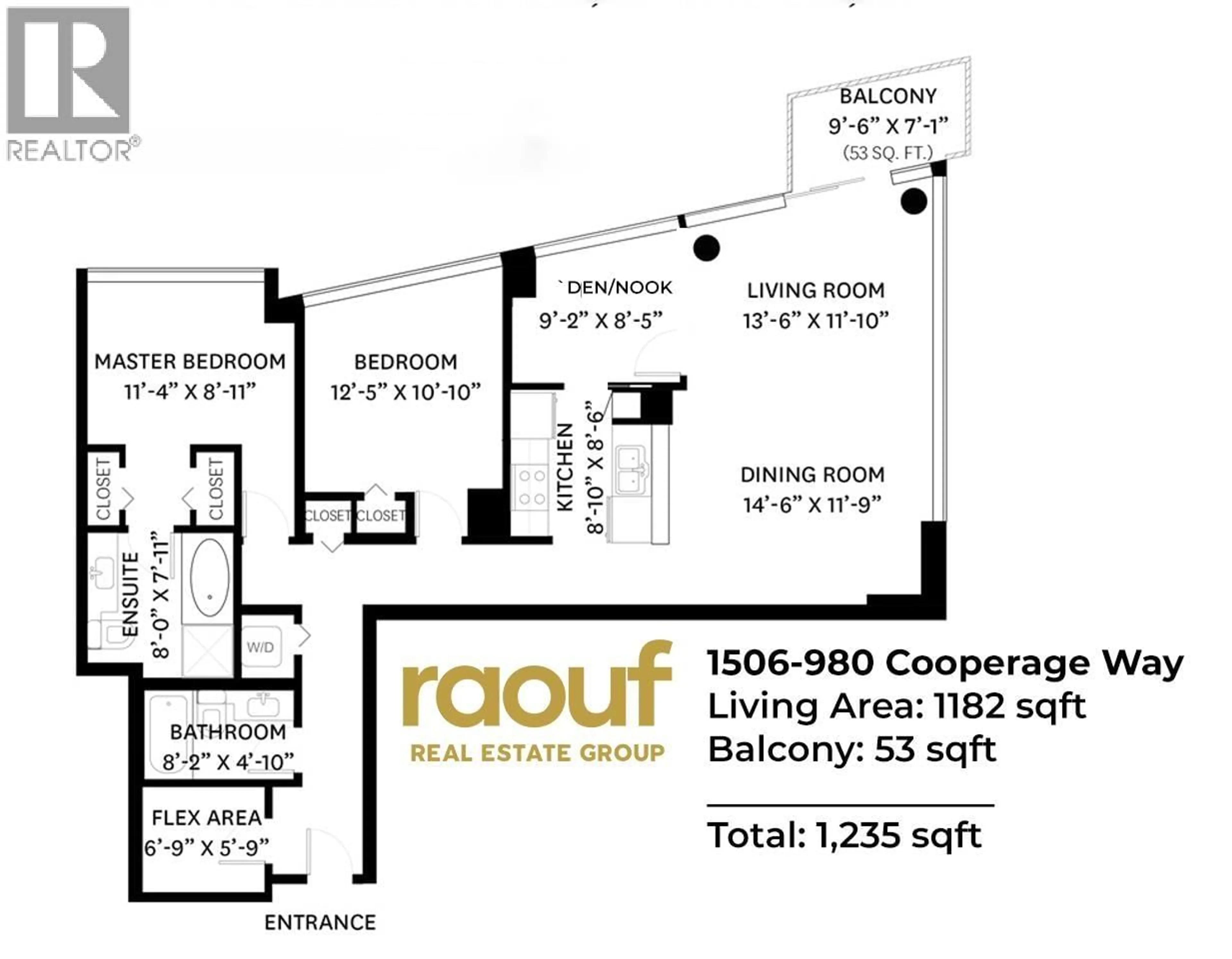 Floor plan for 1506 - 980 COOPERAGE WAY, Vancouver British Columbia V6B0C3