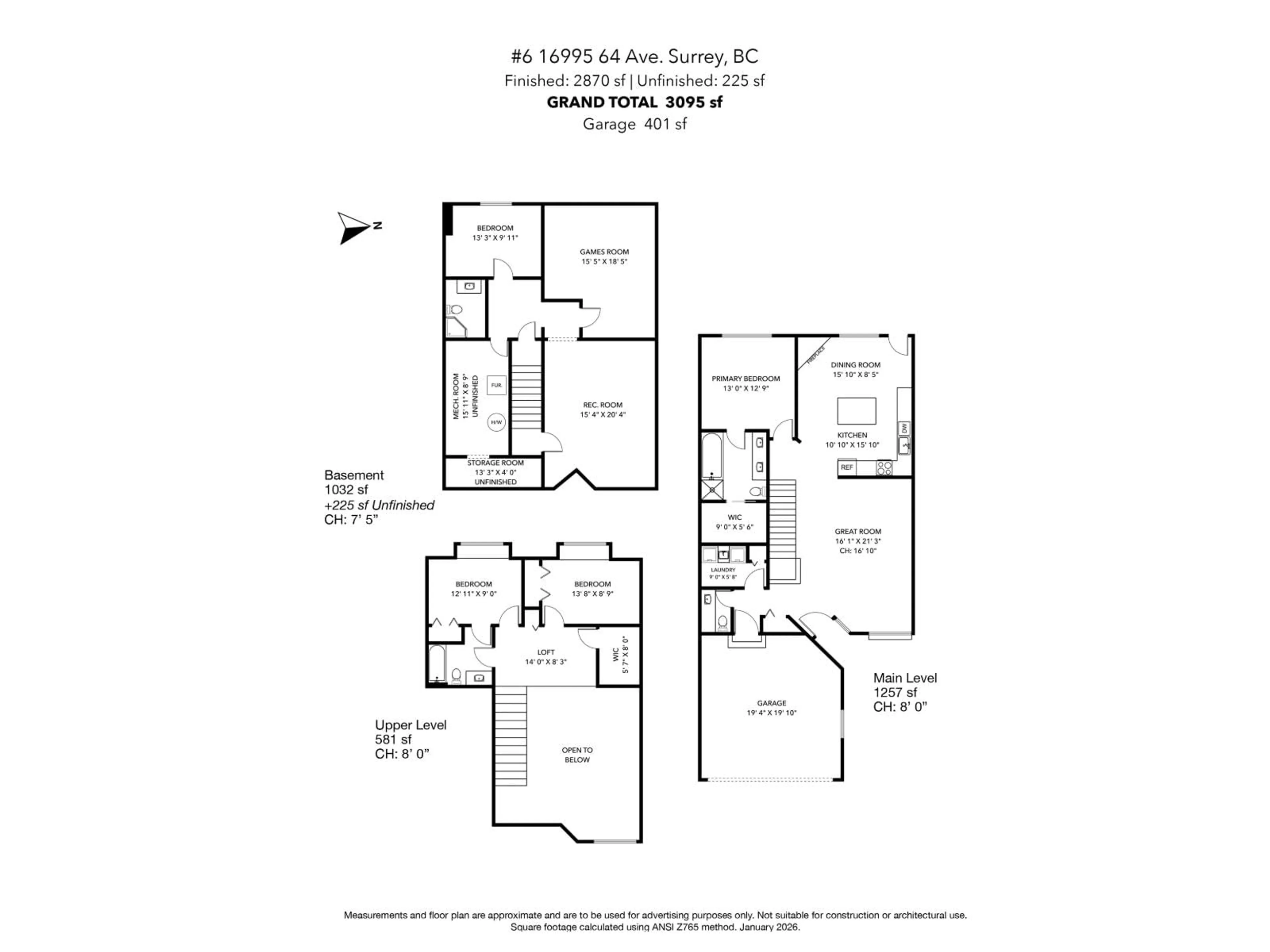 Floor plan for 6 - 16995 64 AVENUE, Surrey British Columbia V3S0V9