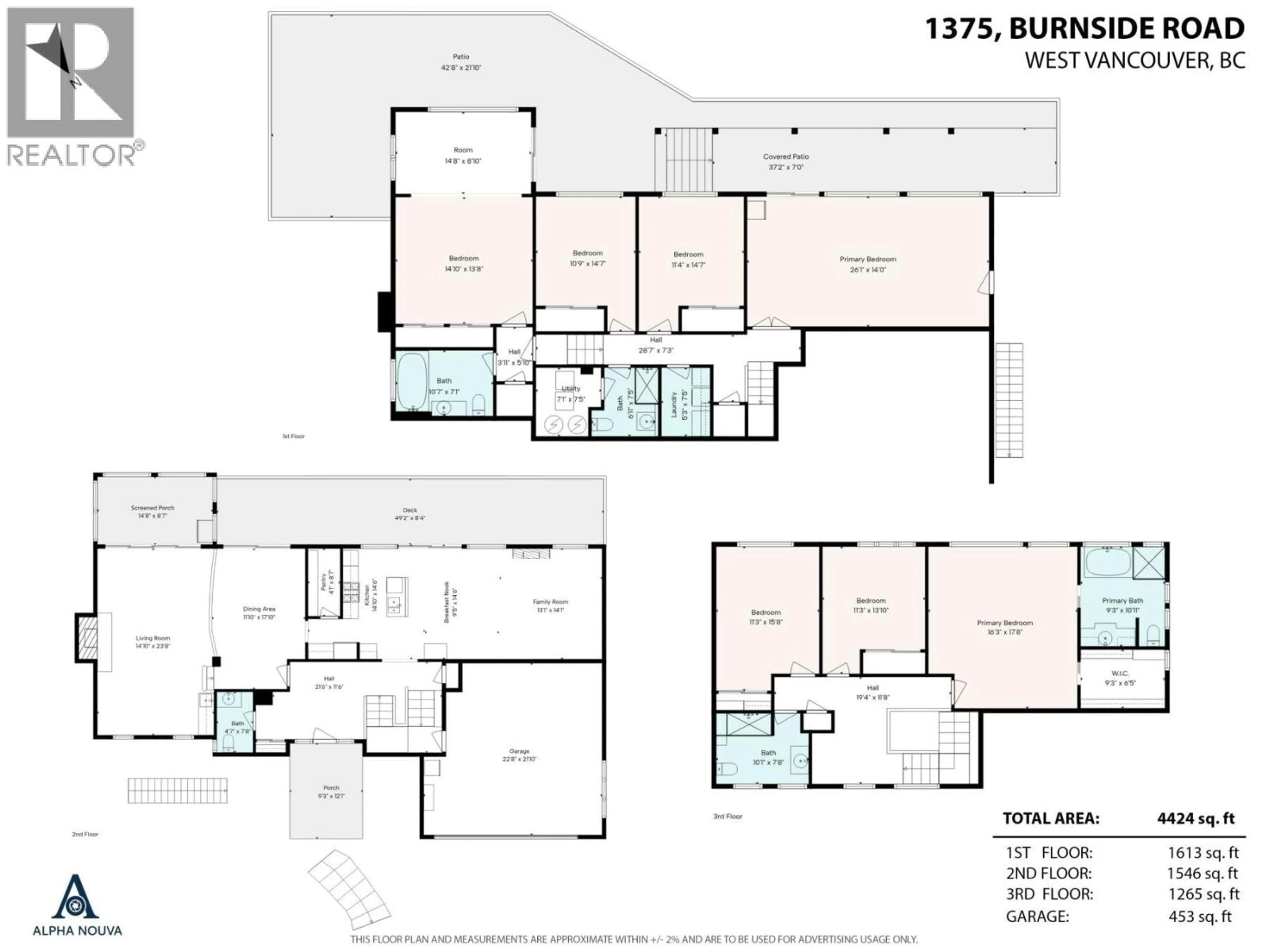 Floor plan for 1375 BURNSIDE ROAD, West Vancouver British Columbia V7S2P6