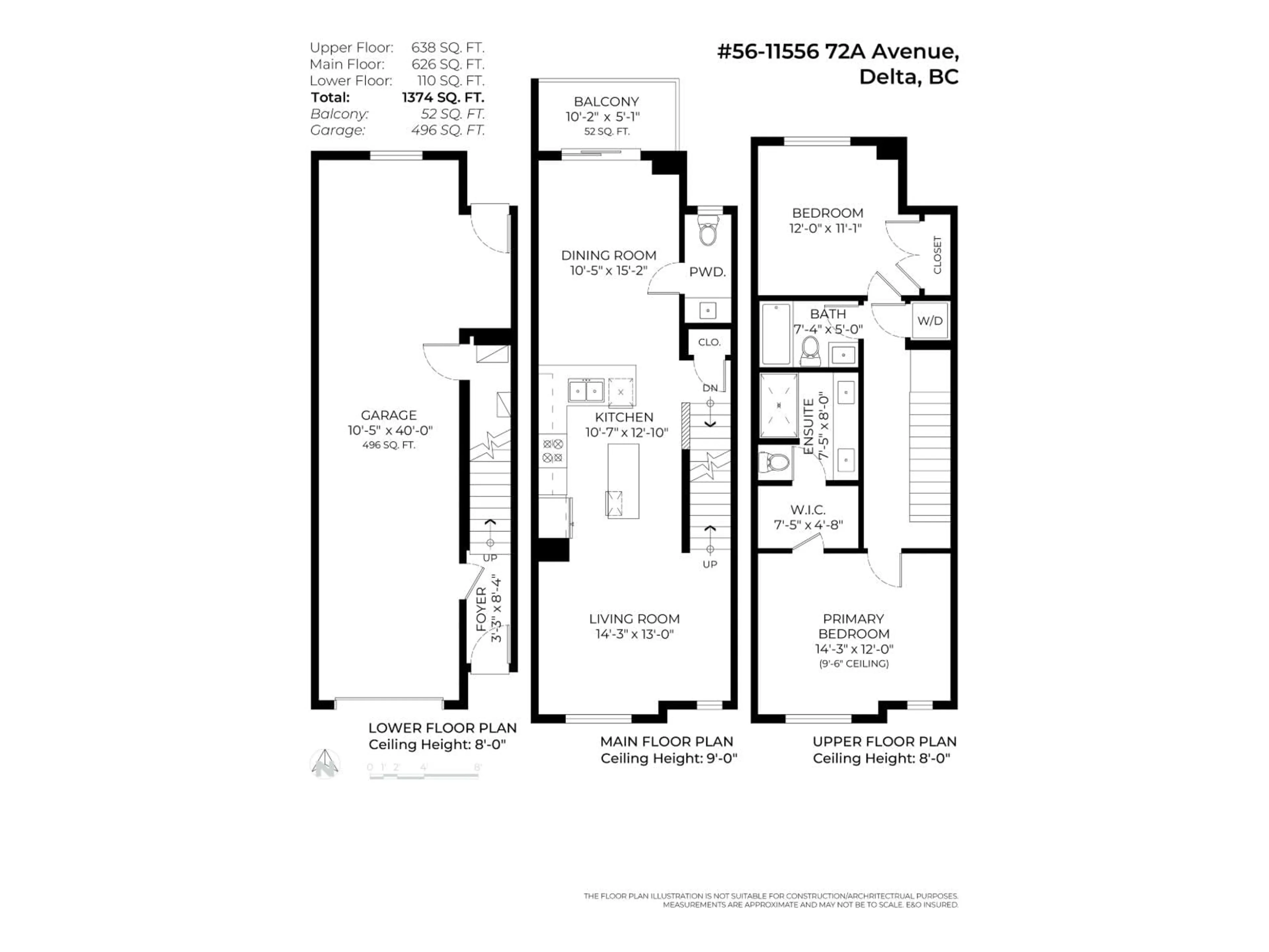Floor plan for 56 - 11556 72A AVENUE, Delta British Columbia V4C1A9