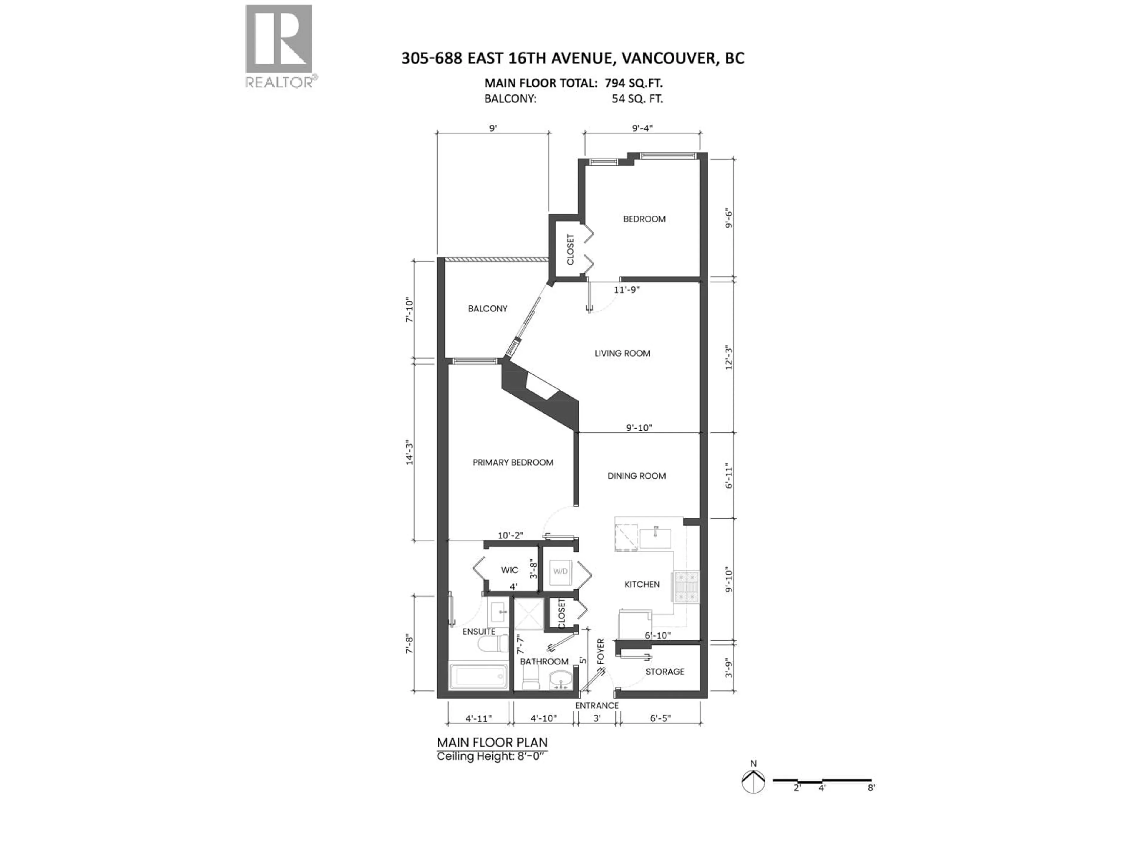 Floor plan for 305 - 688 16TH AVENUE, Vancouver British Columbia V5T2V4
