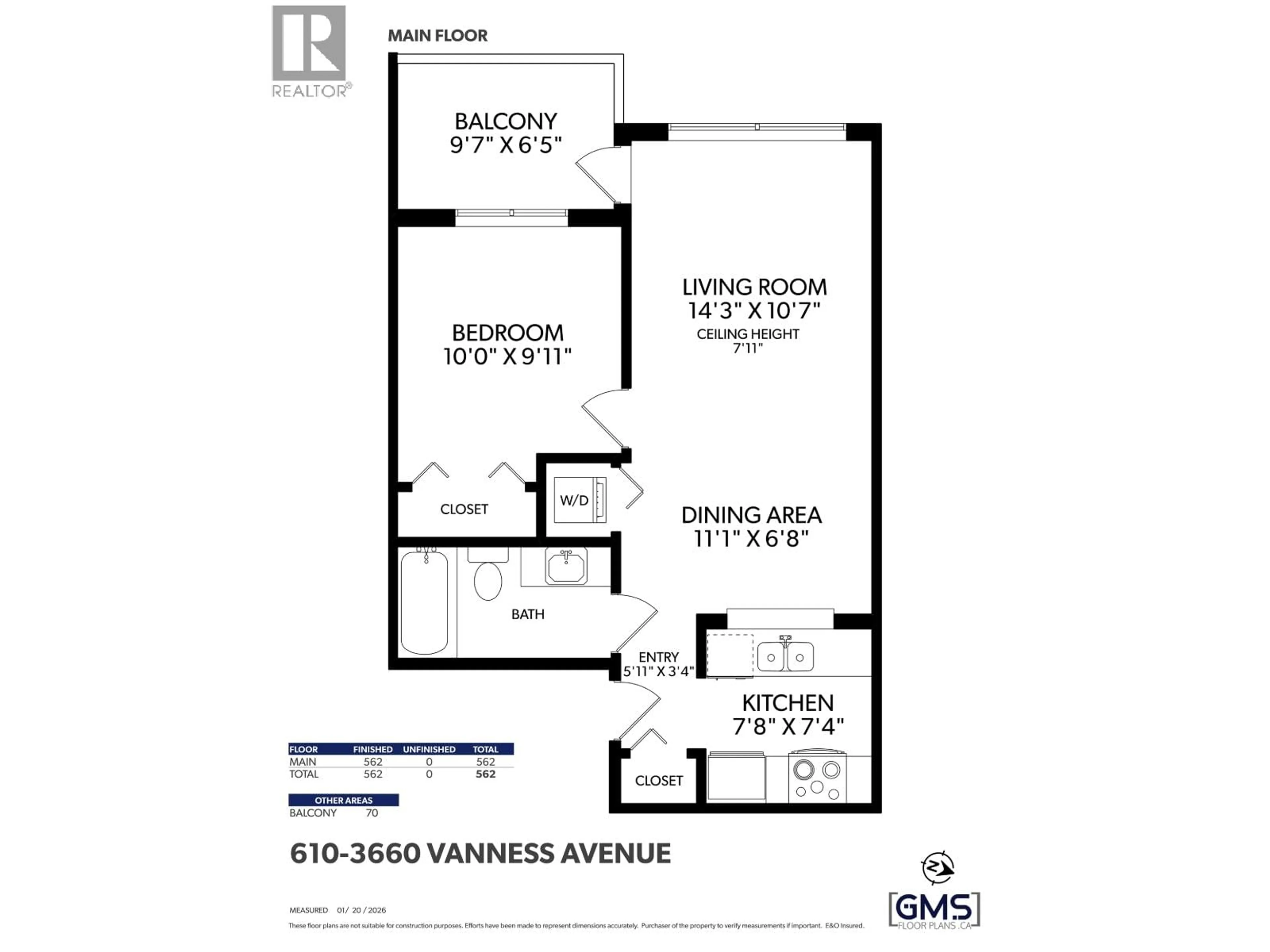 Floor plan for 610 - 3660 VANNESS AVENUE, Vancouver British Columbia V5R6H8