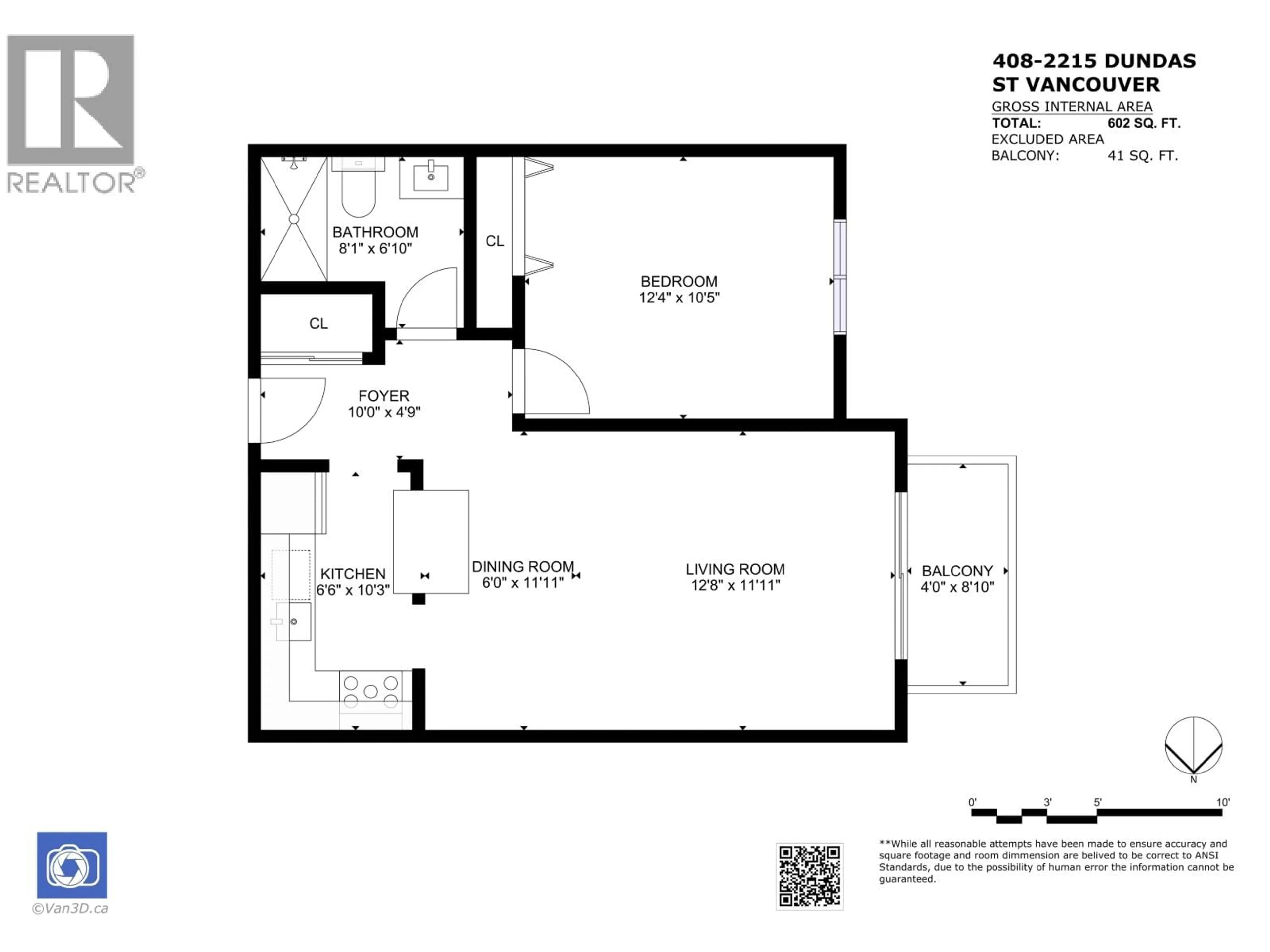 Floor plan for 408 - 2215 DUNDAS STREET, Vancouver British Columbia V5L1J9
