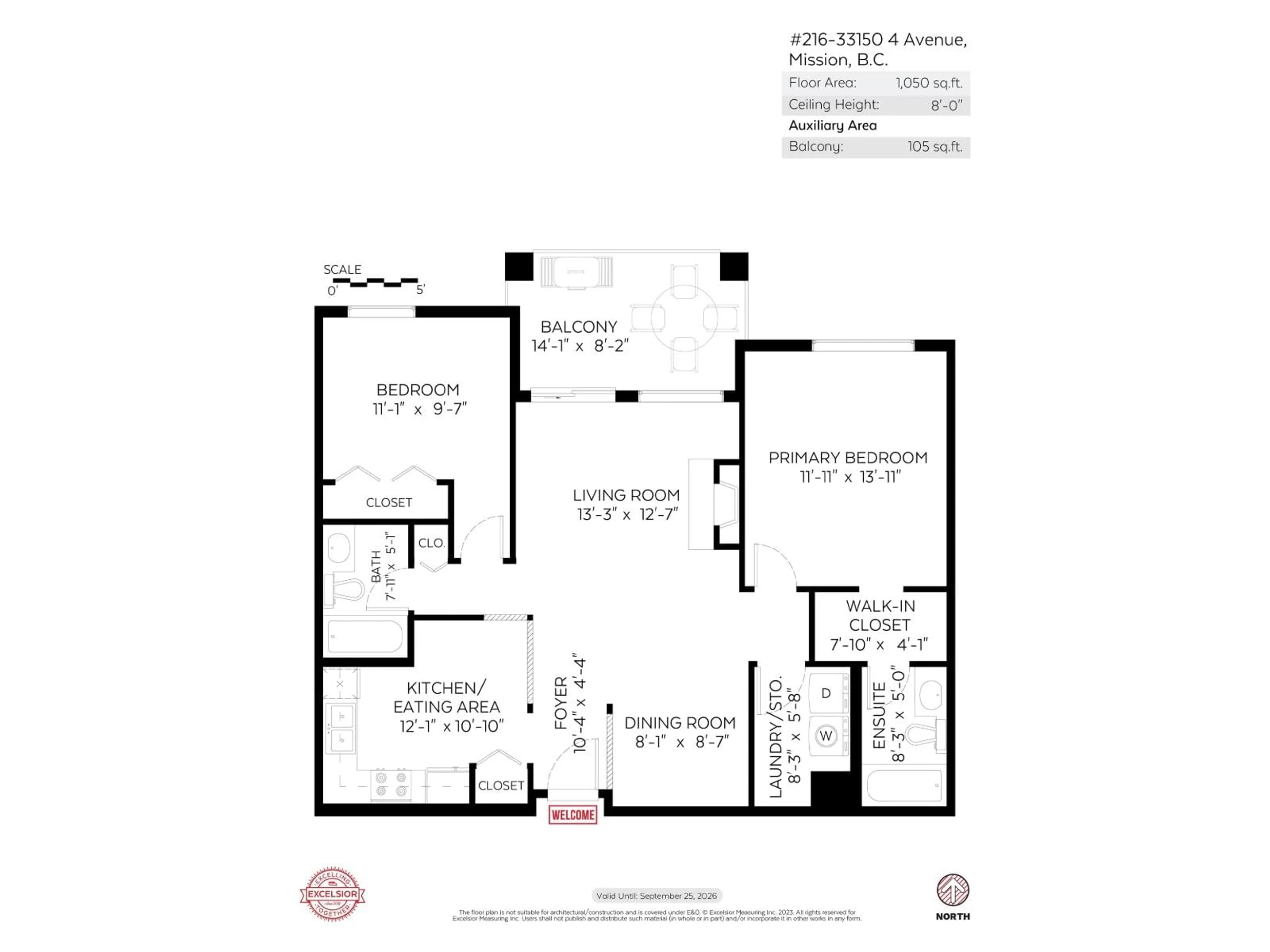 Floor plan for 216 - 33150 4 AVENUE, Mission British Columbia V2V7A3